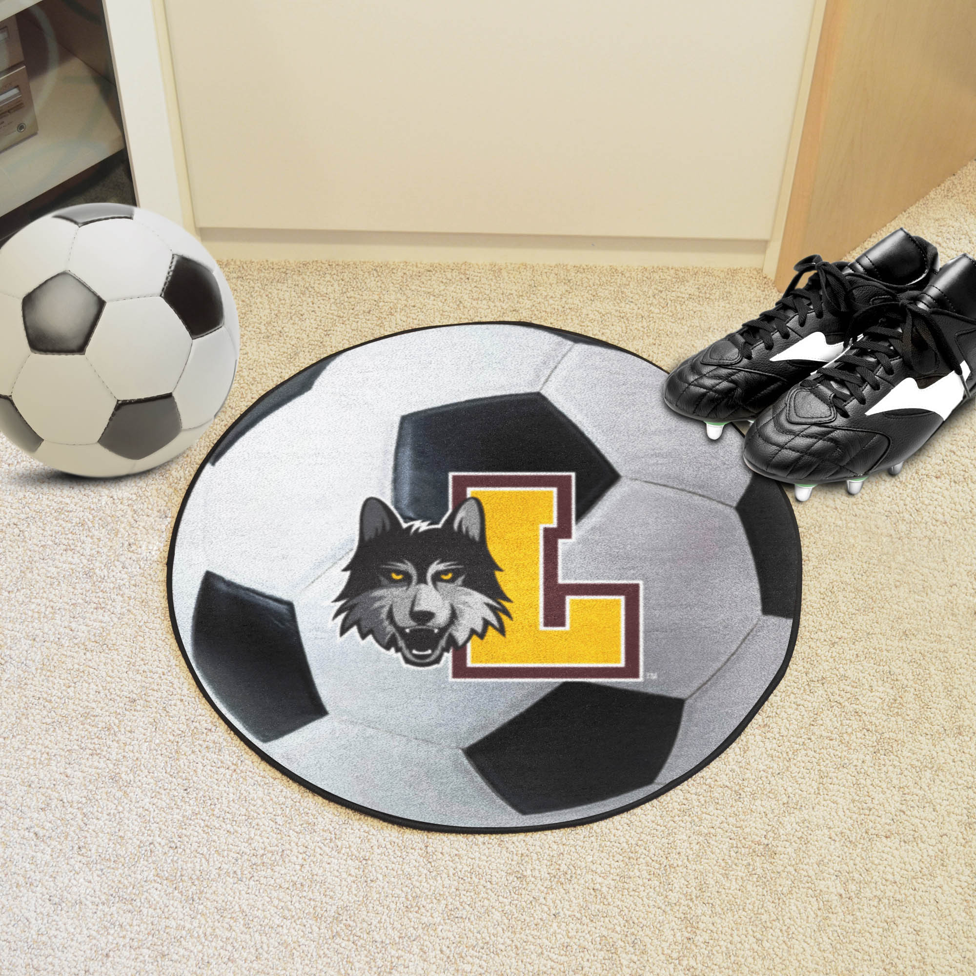 Loyola Chicago Ramblers Soccer Ball Rug - 27in. Diameter