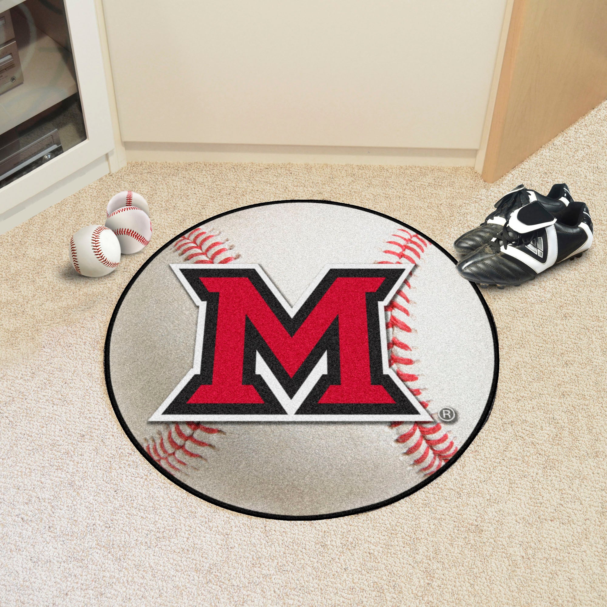 Miami (OH) Redhawks Baseball Rug - 27in. Diameter