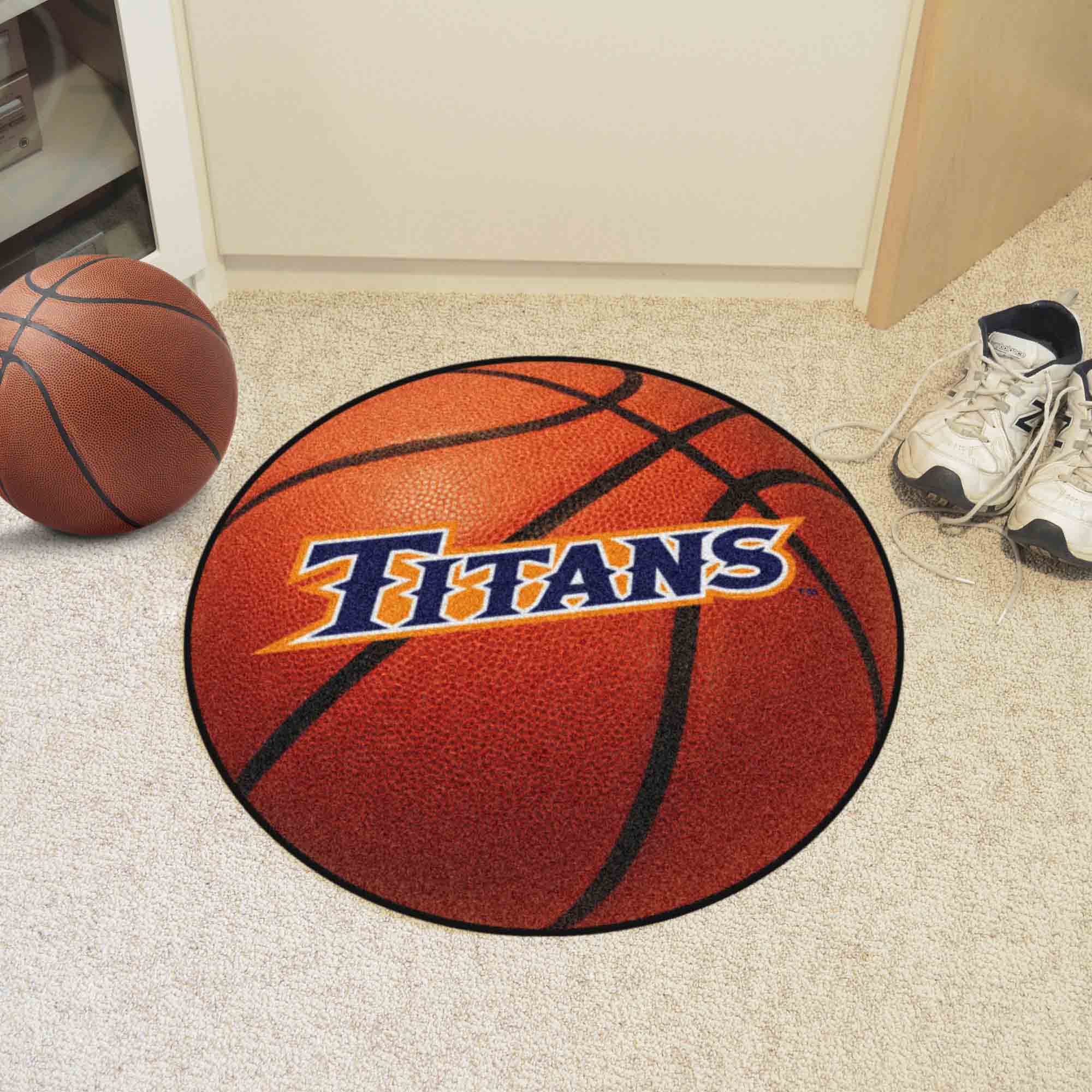 Cal State - Fullerton Titans Basketball Rug - 27in. Diameter - Cal State - Fullerton