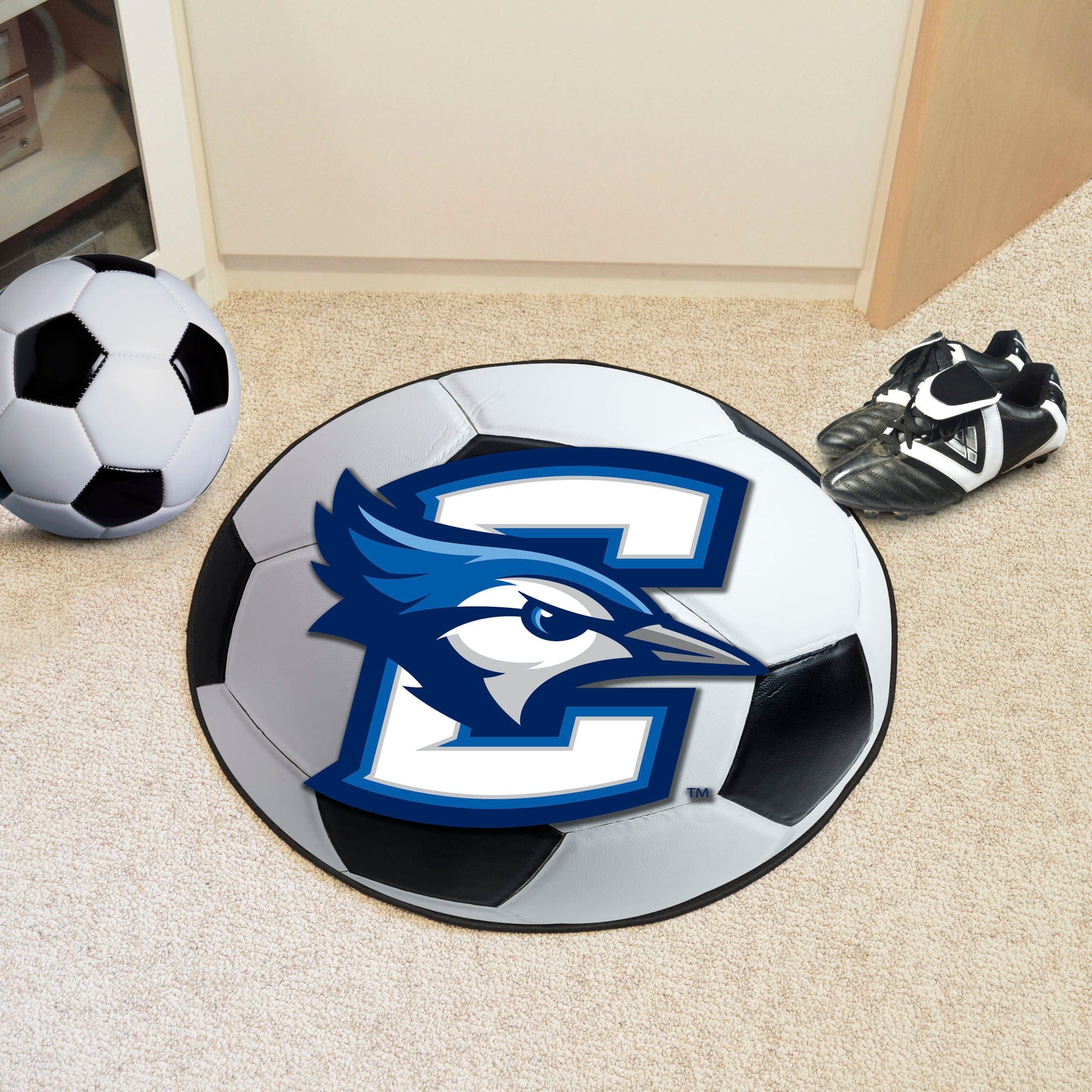 Creighton Bluejays Soccer Ball Rug - 27in. Diameter - Creighton