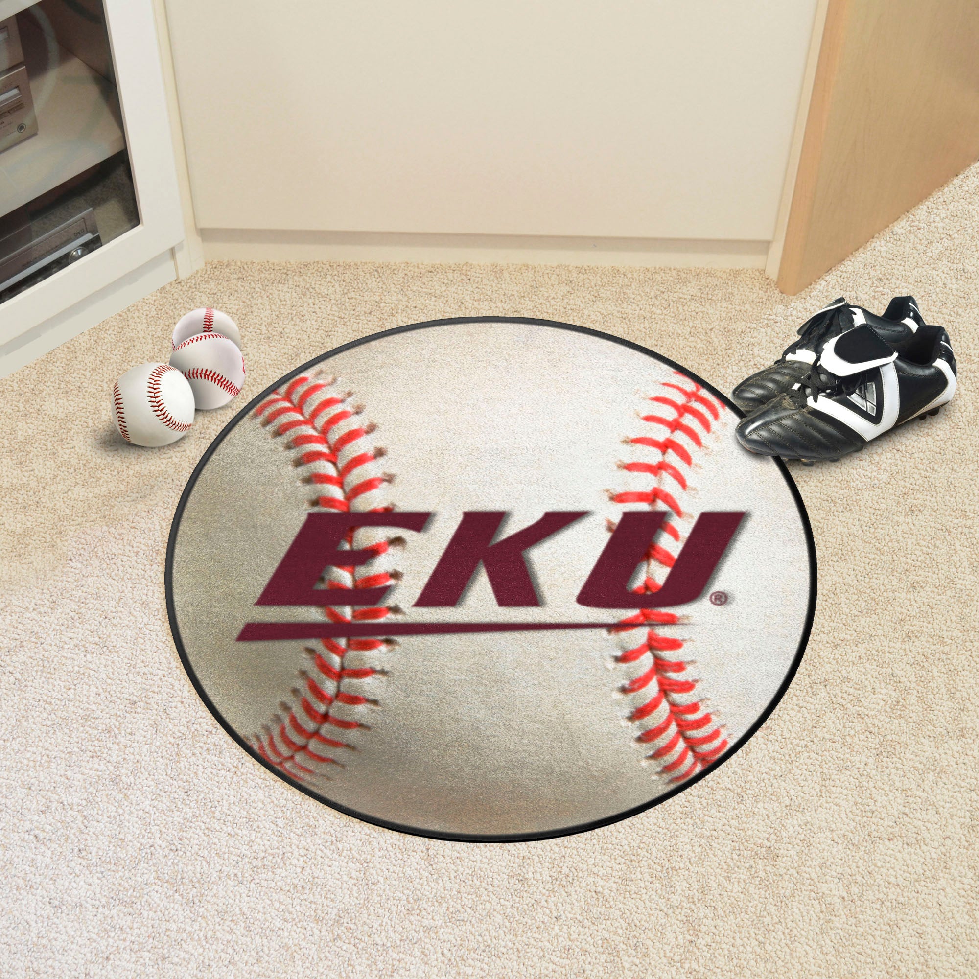 Eastern Kentucky Colonels Baseball Rug - 27in. Diameter