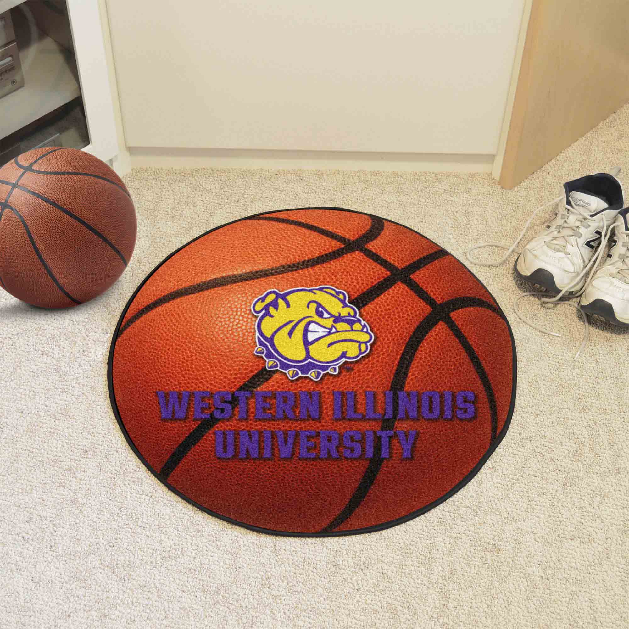 Western Illinois Leathernecks Basketball Rug - 27in. Diameter