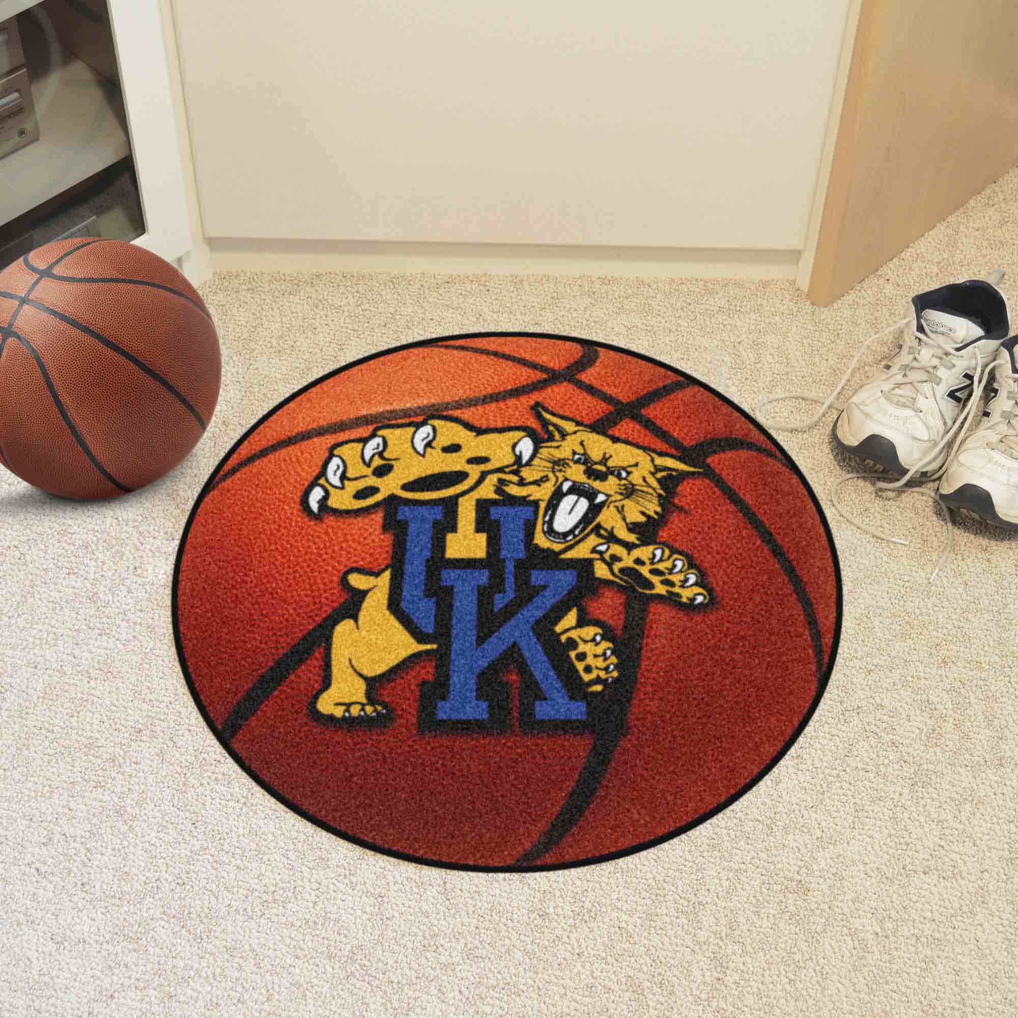 Kentucky Wildcats Basketball Rug - 27in. Diameter, Wildcat Logo