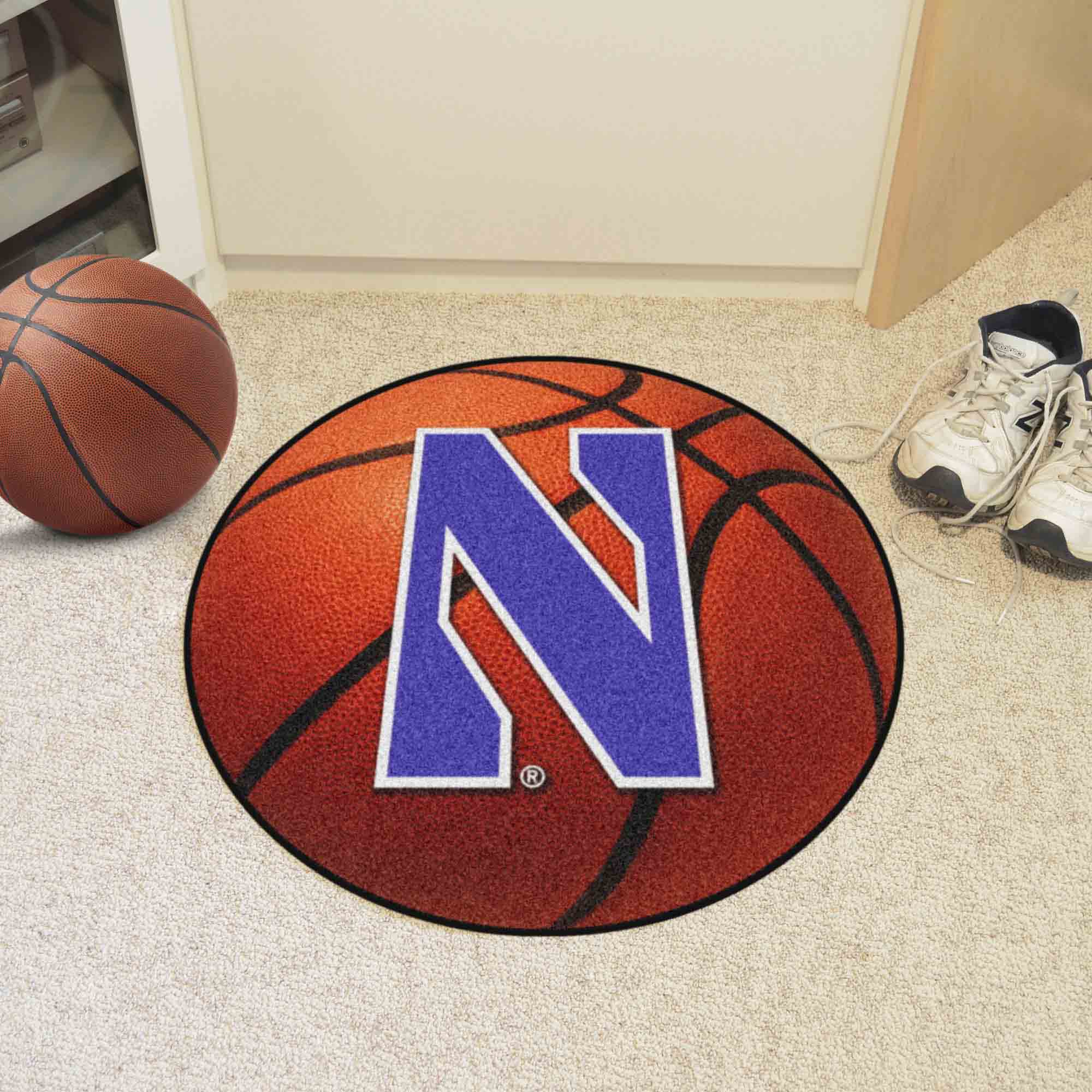 Northwestern Wildcats Basketball Rug - 27in. Diameter