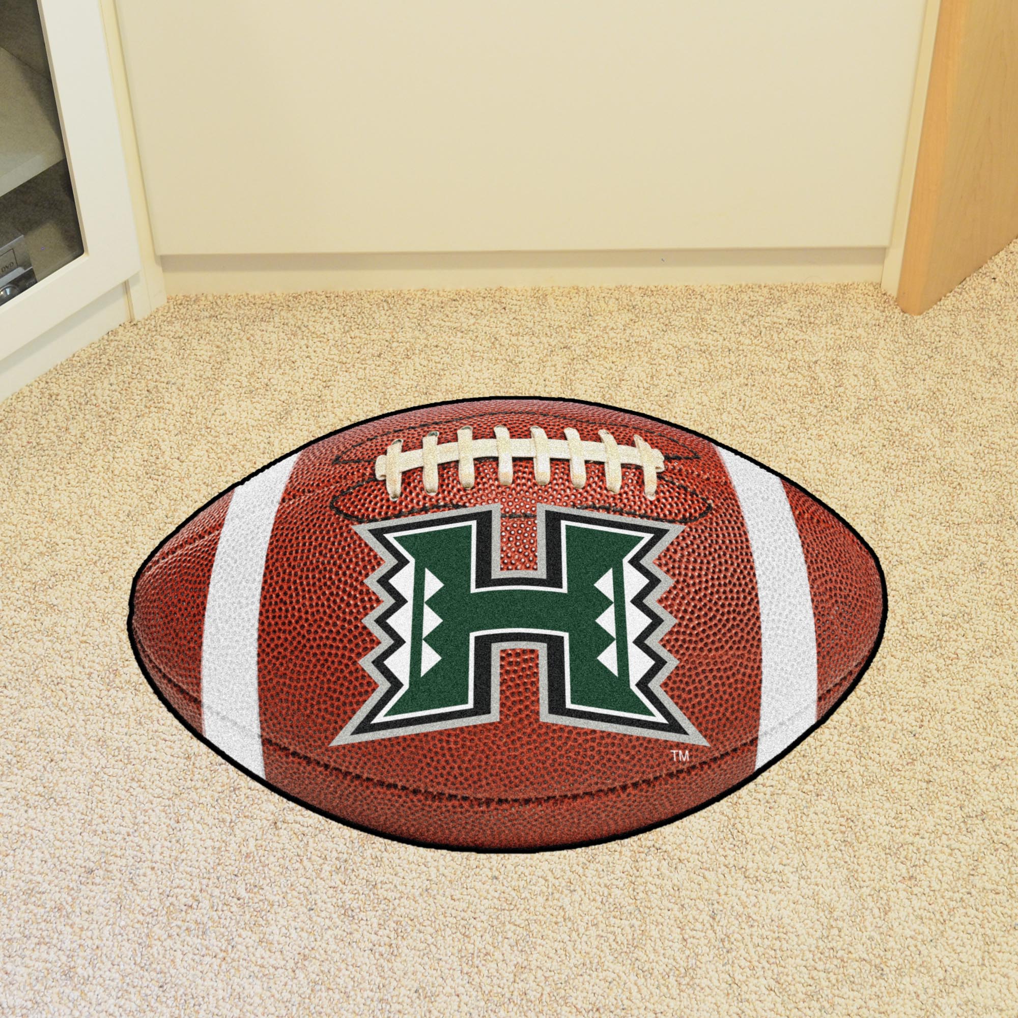 Hawaii Rainbows Football Rug - 20.5in. x 32.5in.