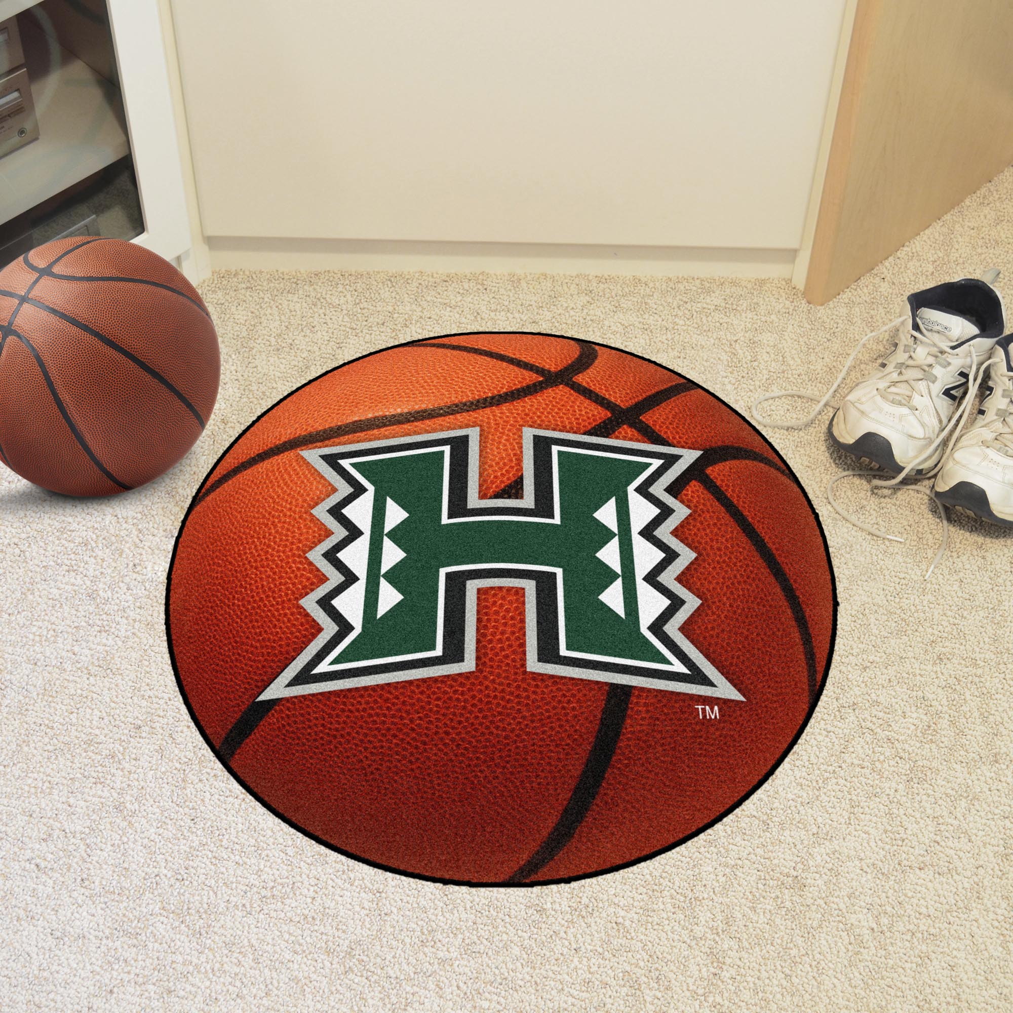 Hawaii Rainbows Basketball Rug - 27in. Diameter