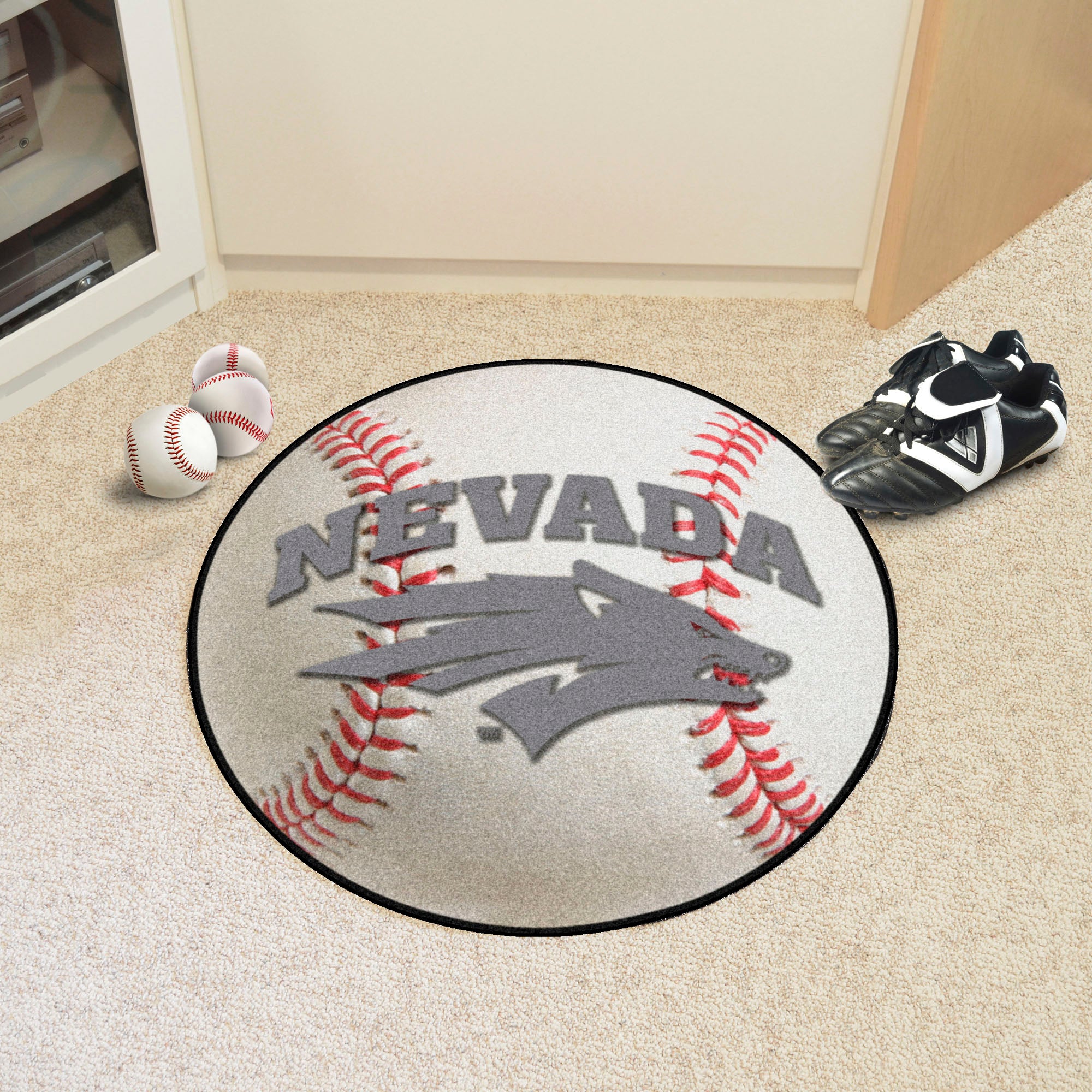 Nevada Wolfpack Baseball Rug - 27in. Diameter - Nevada