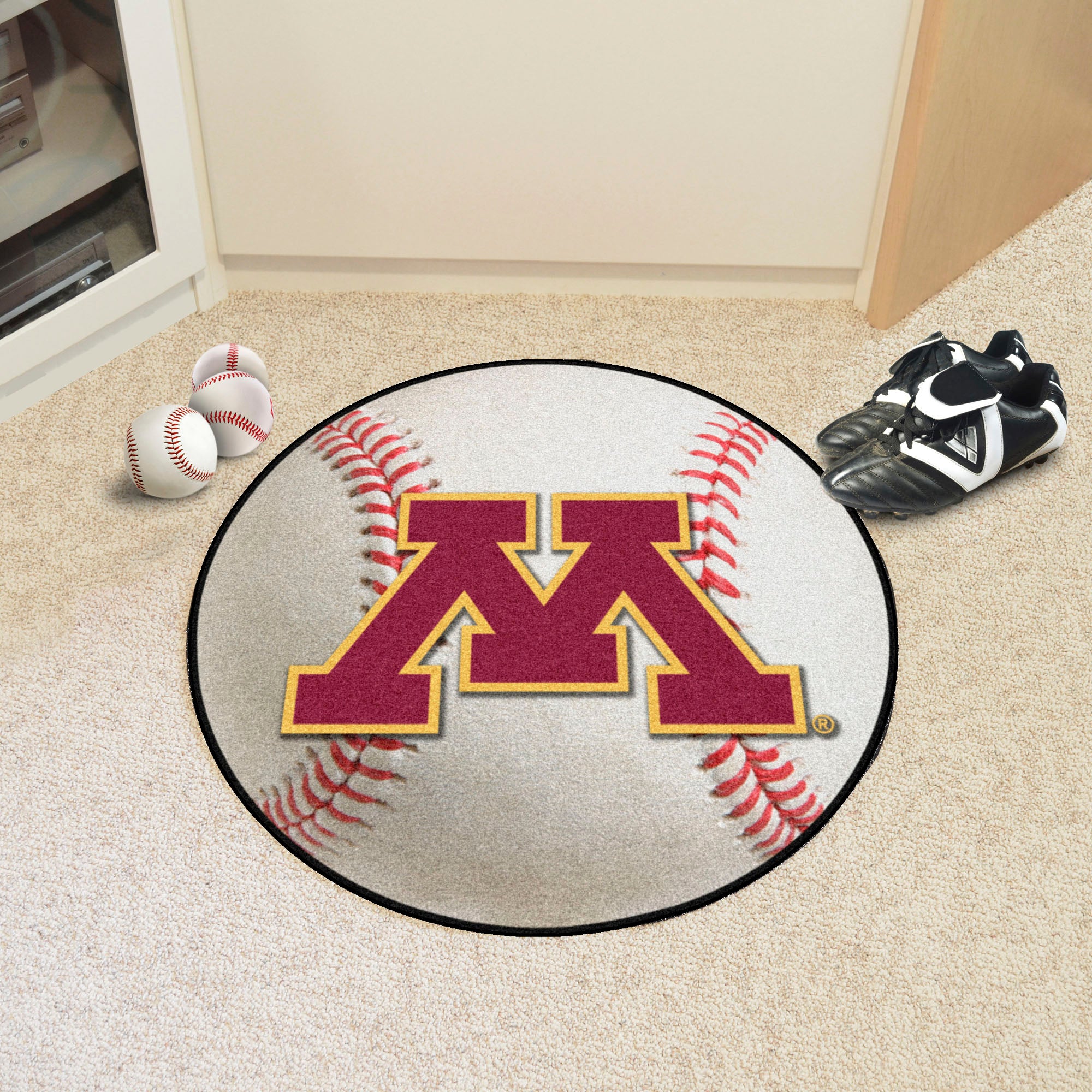 Minnesota Golden Gophers Baseball Rug - 27in. Diameter