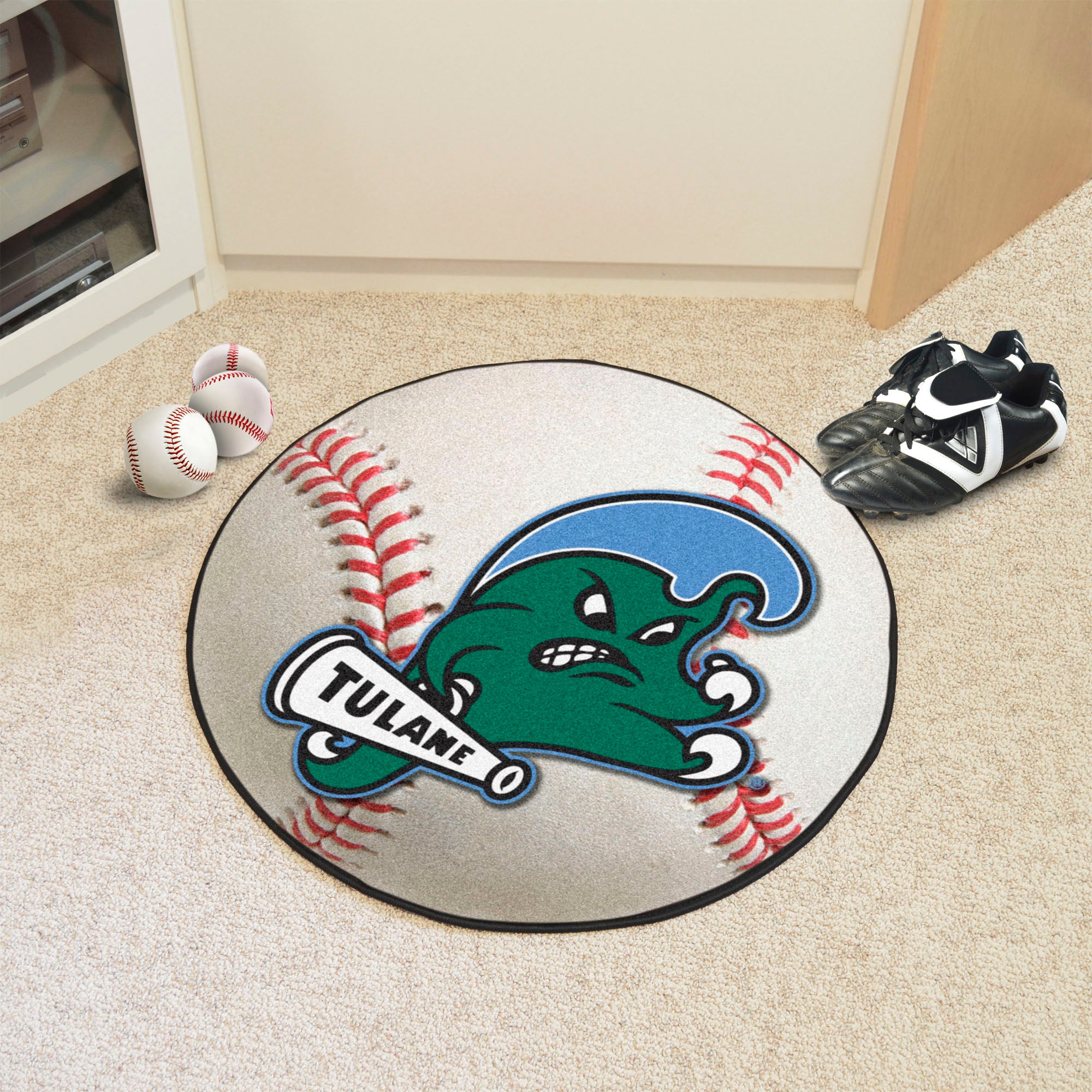 Tulane Green Wave Baseball Rug - 27in. Diameter