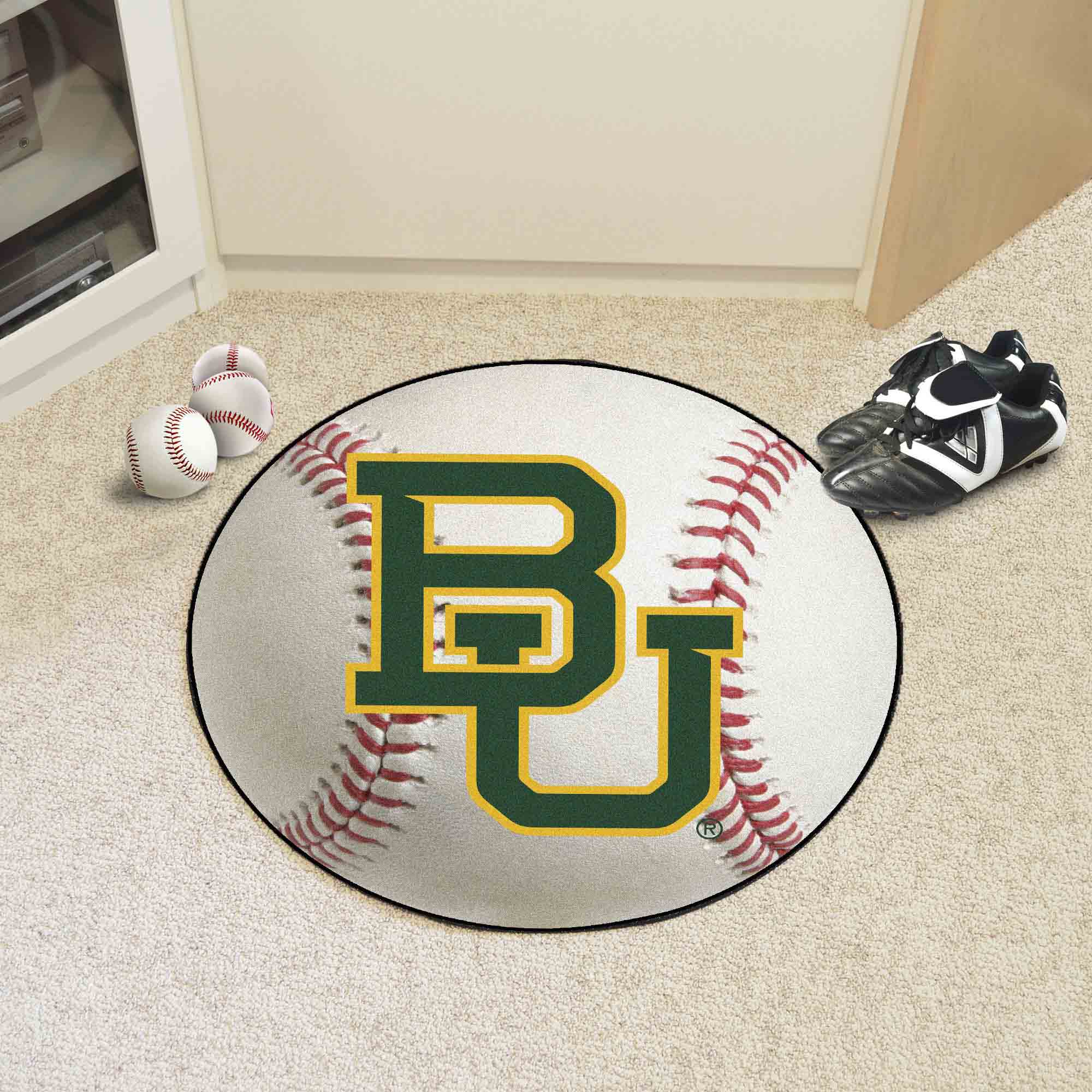 Baylor Bears Baseball Rug - 27in. Diameter