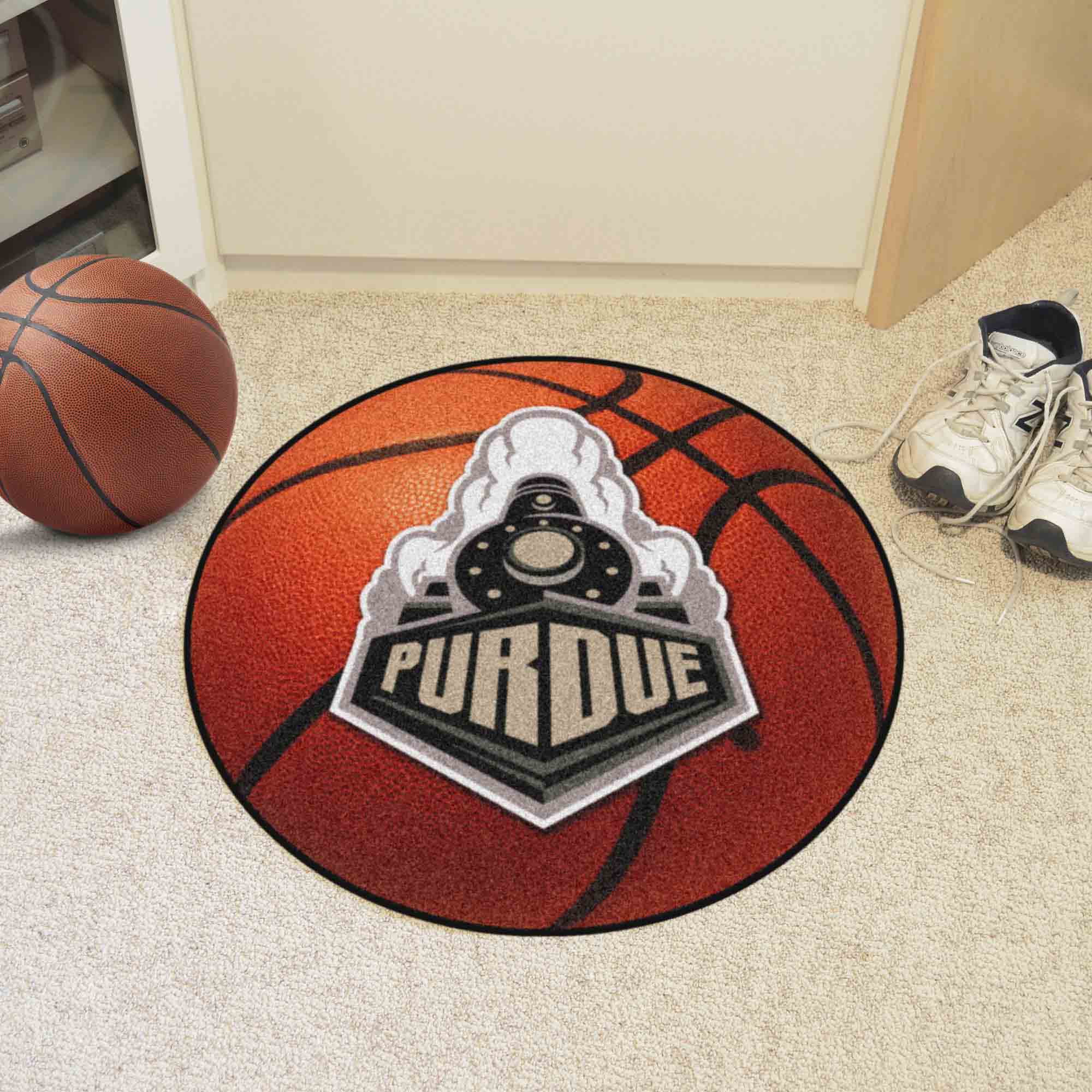 Purdue Boilermakers Basketball Rug - 27in. Diameter, Train Logo