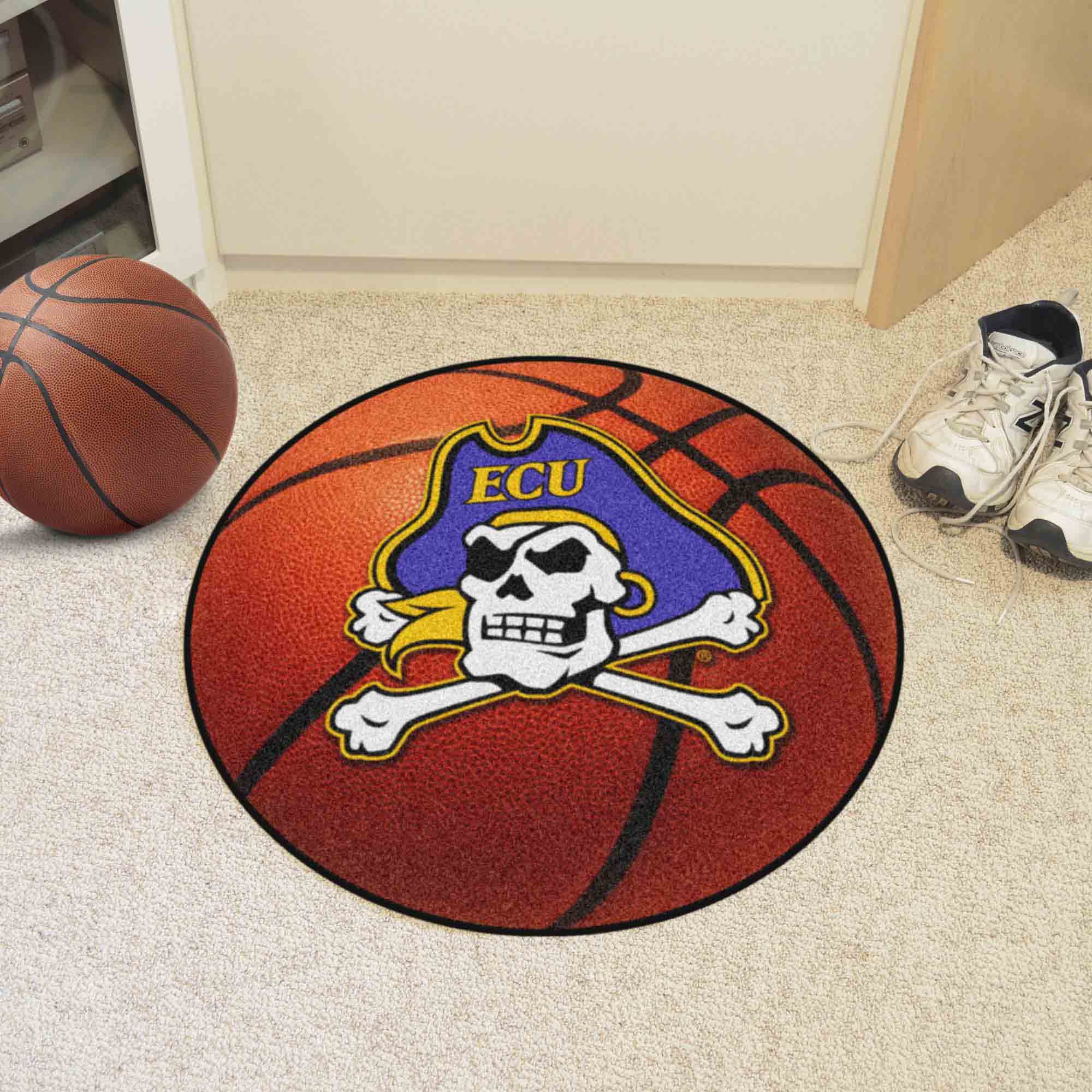 East Carolina Pirates Basketball Rug - 27in. Diameter