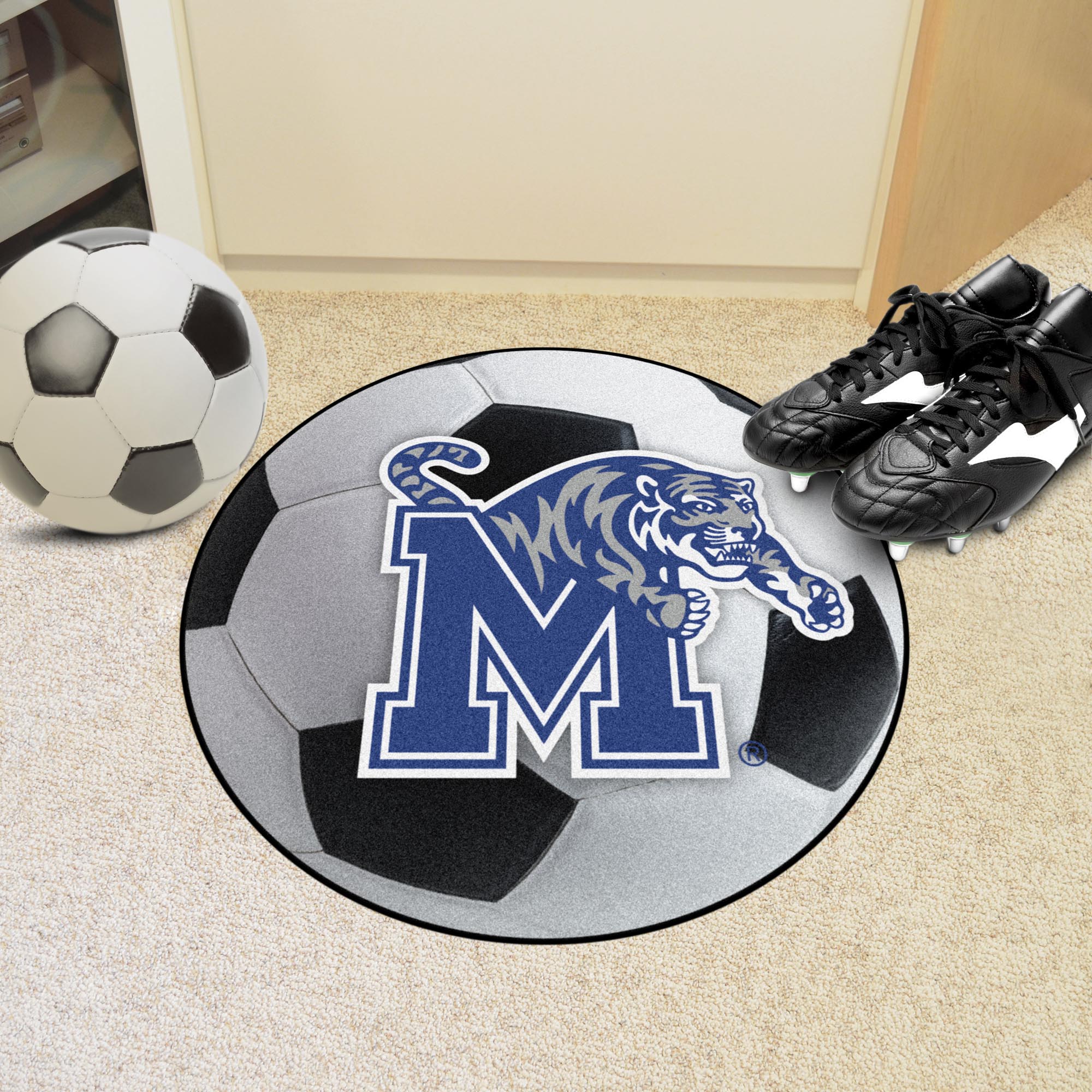 Memphis Tigers Soccer Ball Rug - 27in. Diameter