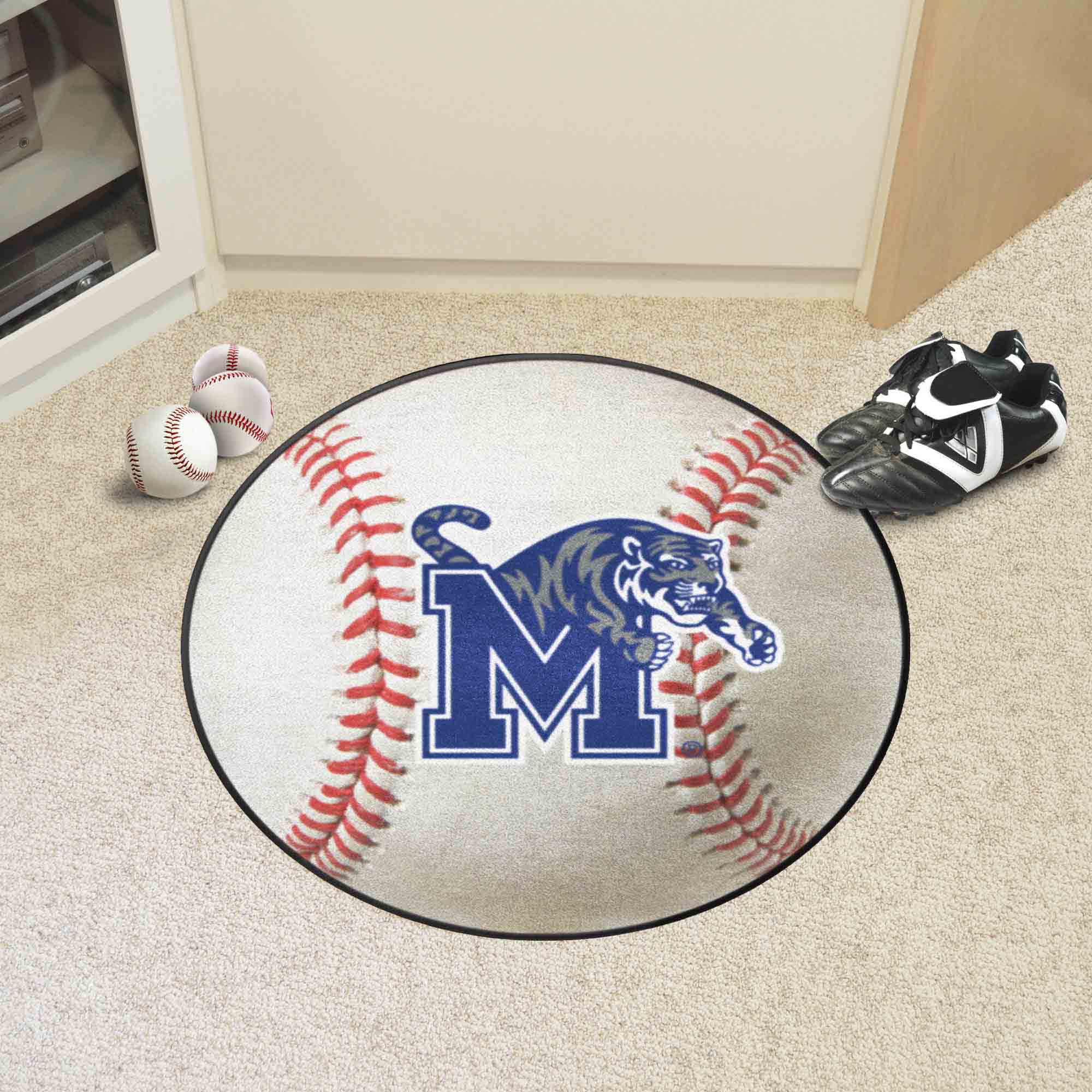 Memphis Tigers Baseball Rug - 27in. Diameter