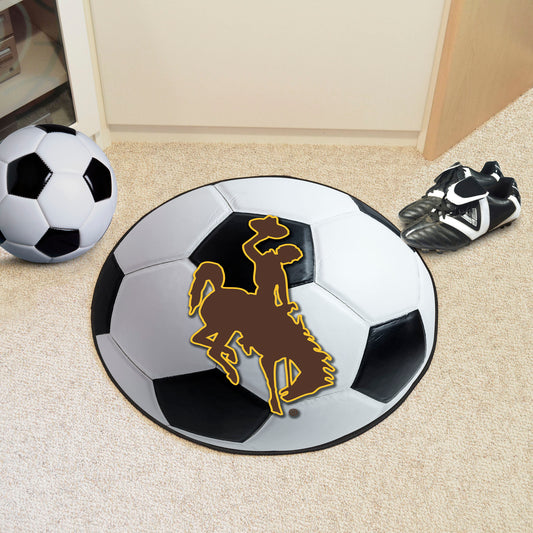 Wyoming Cowboys Soccer Ball Rug - 27in. Diameter