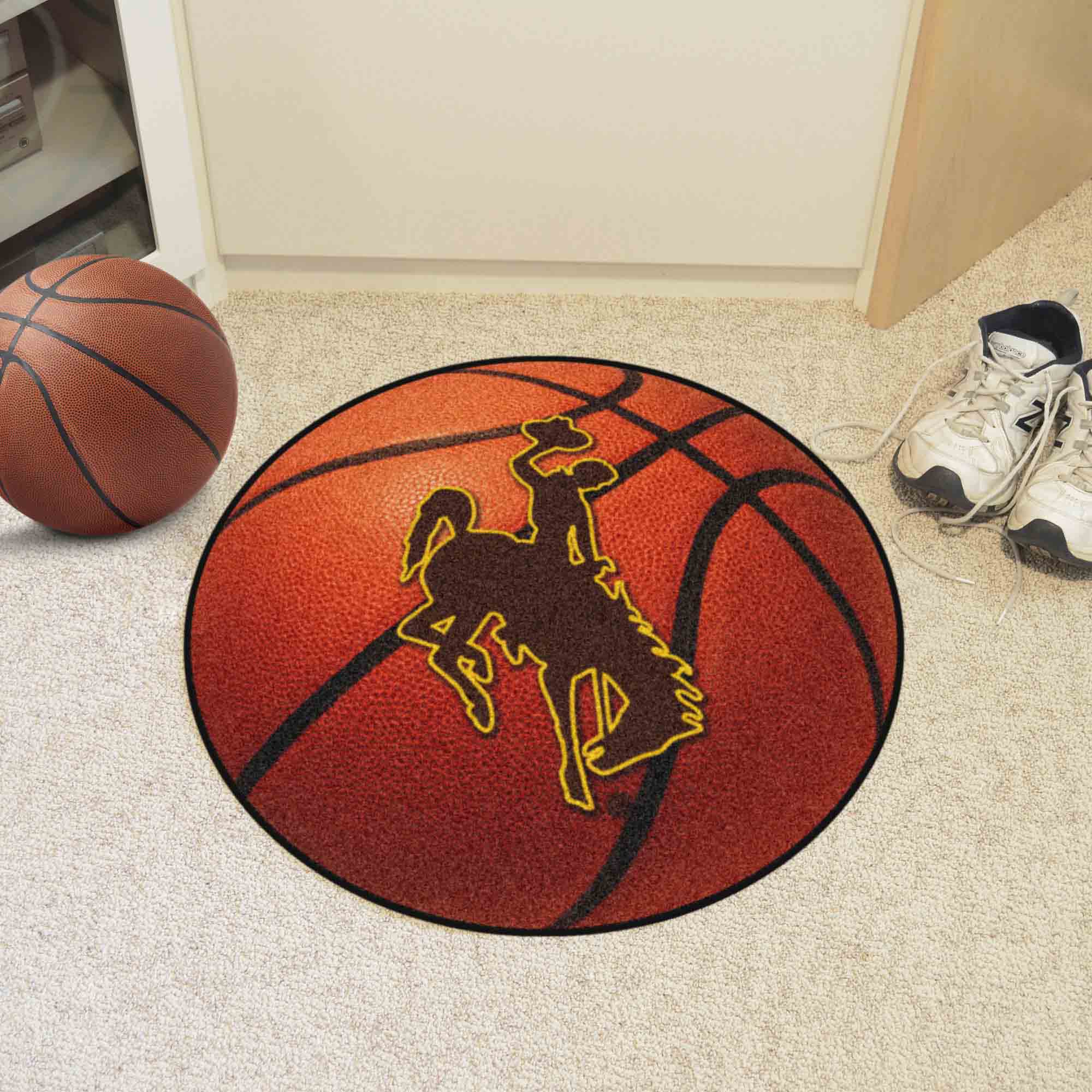 Wyoming Cowboys Basketball Rug - 27in. Diameter