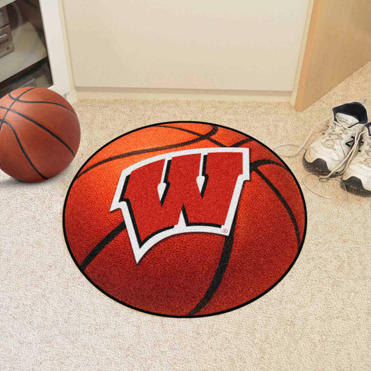 Wisconsin Badgers Basketball Rug - 27in. Diameter