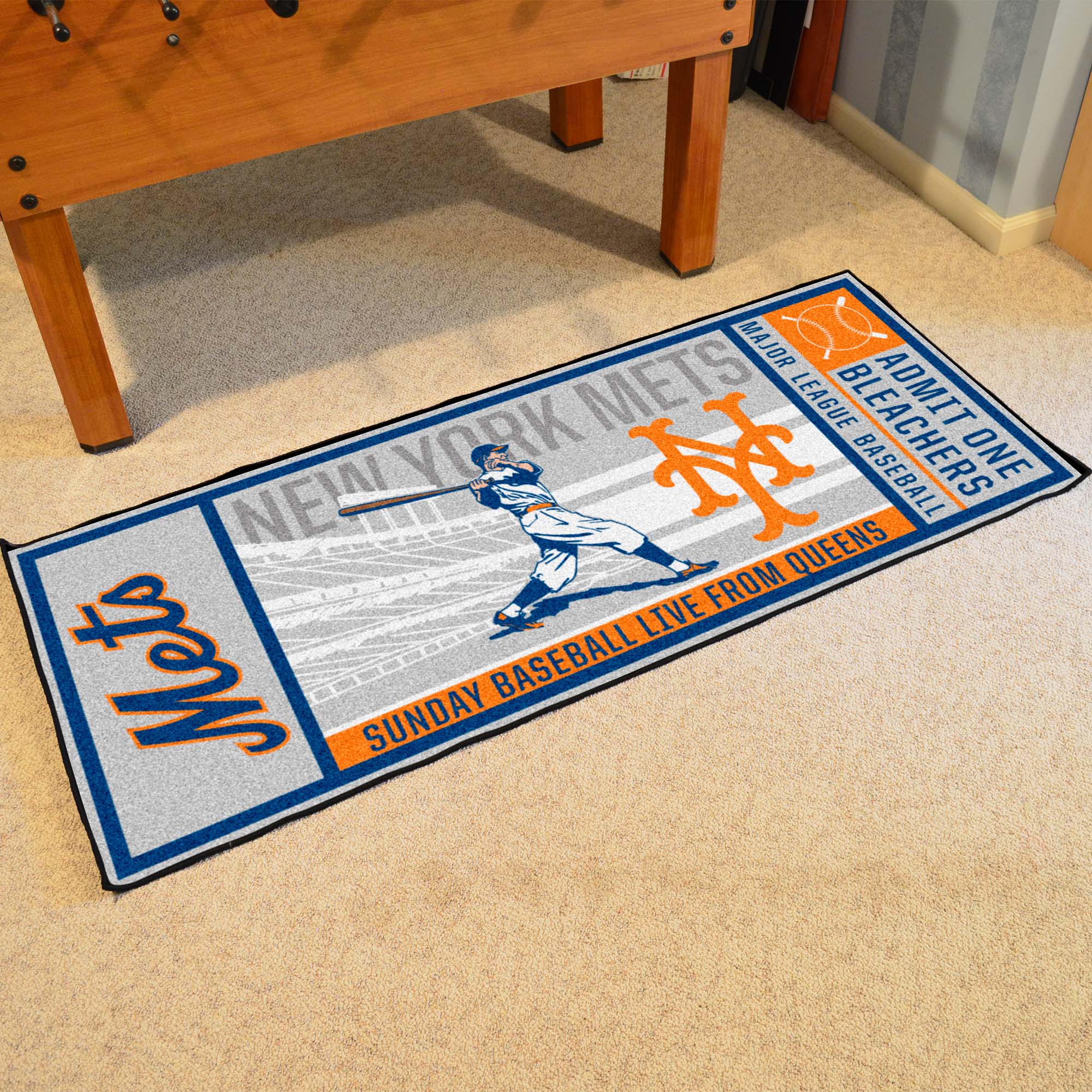 New York Mets Ticket Runner Rug - 30in. x 72in. - New York Mets