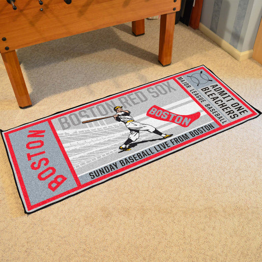 Boston Red Sox Ticket Runner Rug - 30in. x 72in. - Boston Red Sox