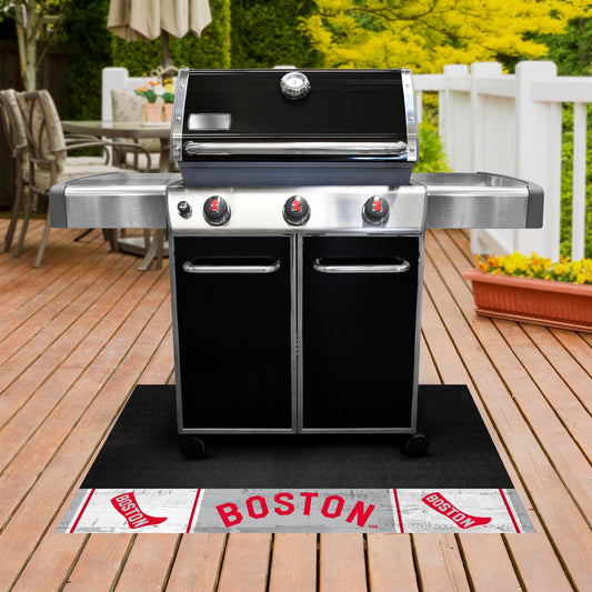 Boston Red Sox Vinyl Grill Mat - 26in. x 42in. 1908 Retro Logo - Boston Red Sox