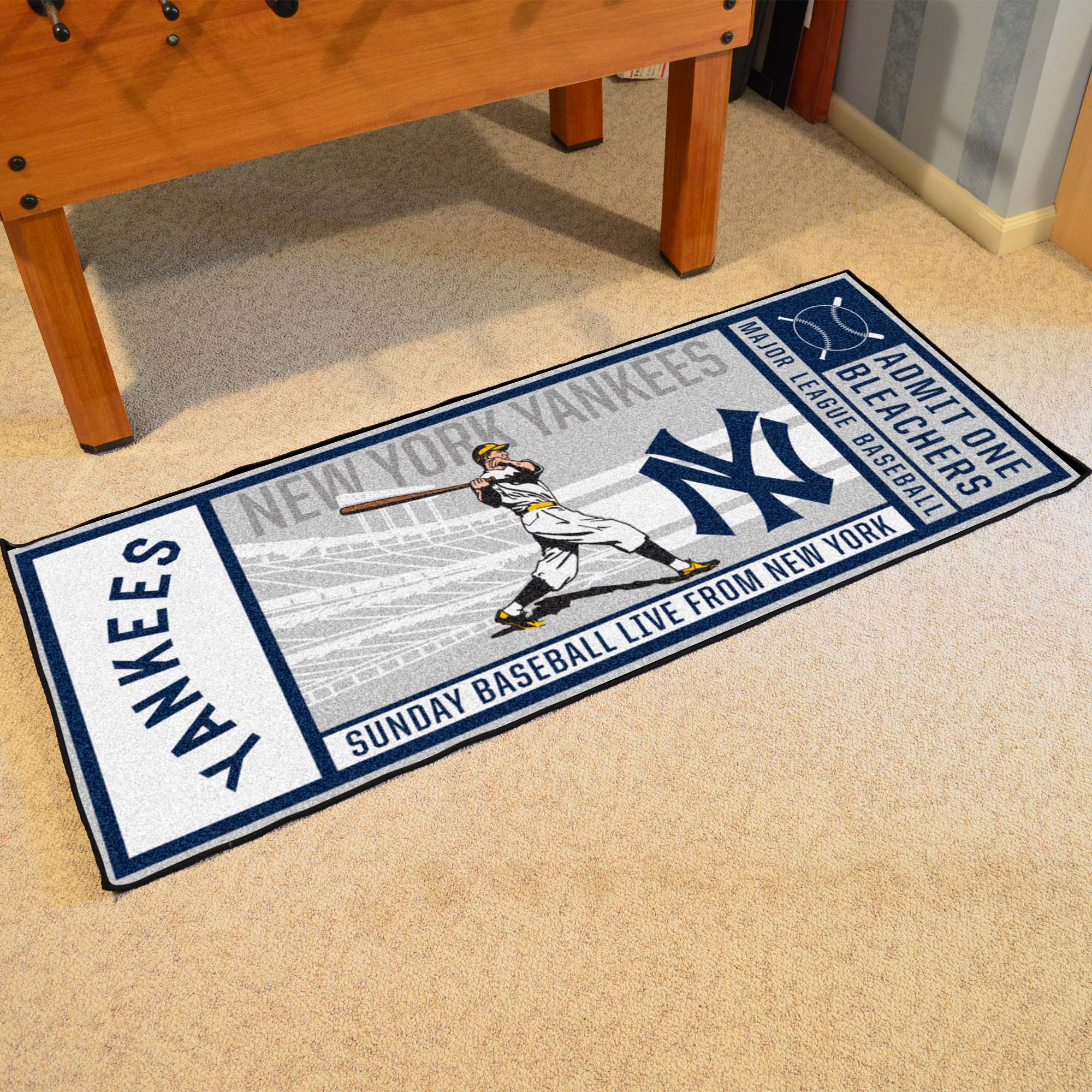 New York Yankees Ticket Runner Rug - 30in. x 72in.