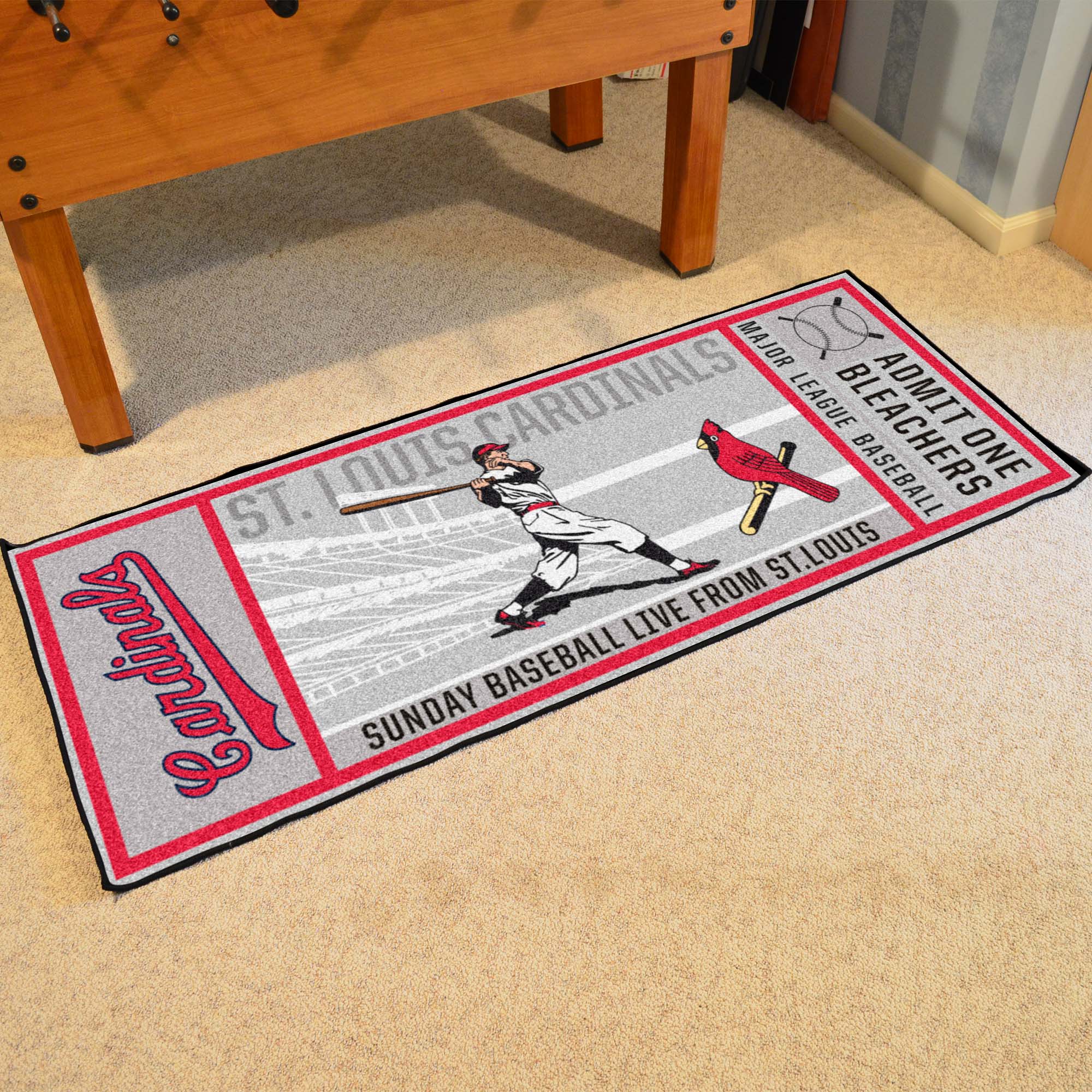 St. Louis Cardinals Ticket Runner Rug - 30in. x 72in.