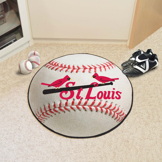 St. Louis Cardinals Baseball Rug - 27in. Diameter