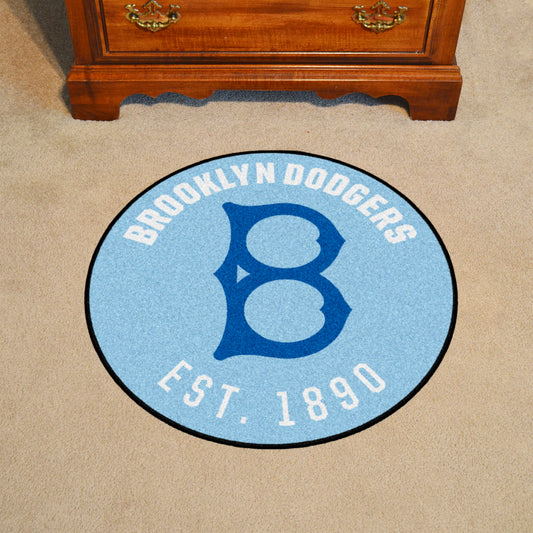 Brooklyn Dodgers Roundel Rug - 27in. Diameter 1944 Retro Logo