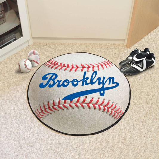 Brooklyn Dodgers Baseball Rug - 27in. Diameter 1944 Retro Logo