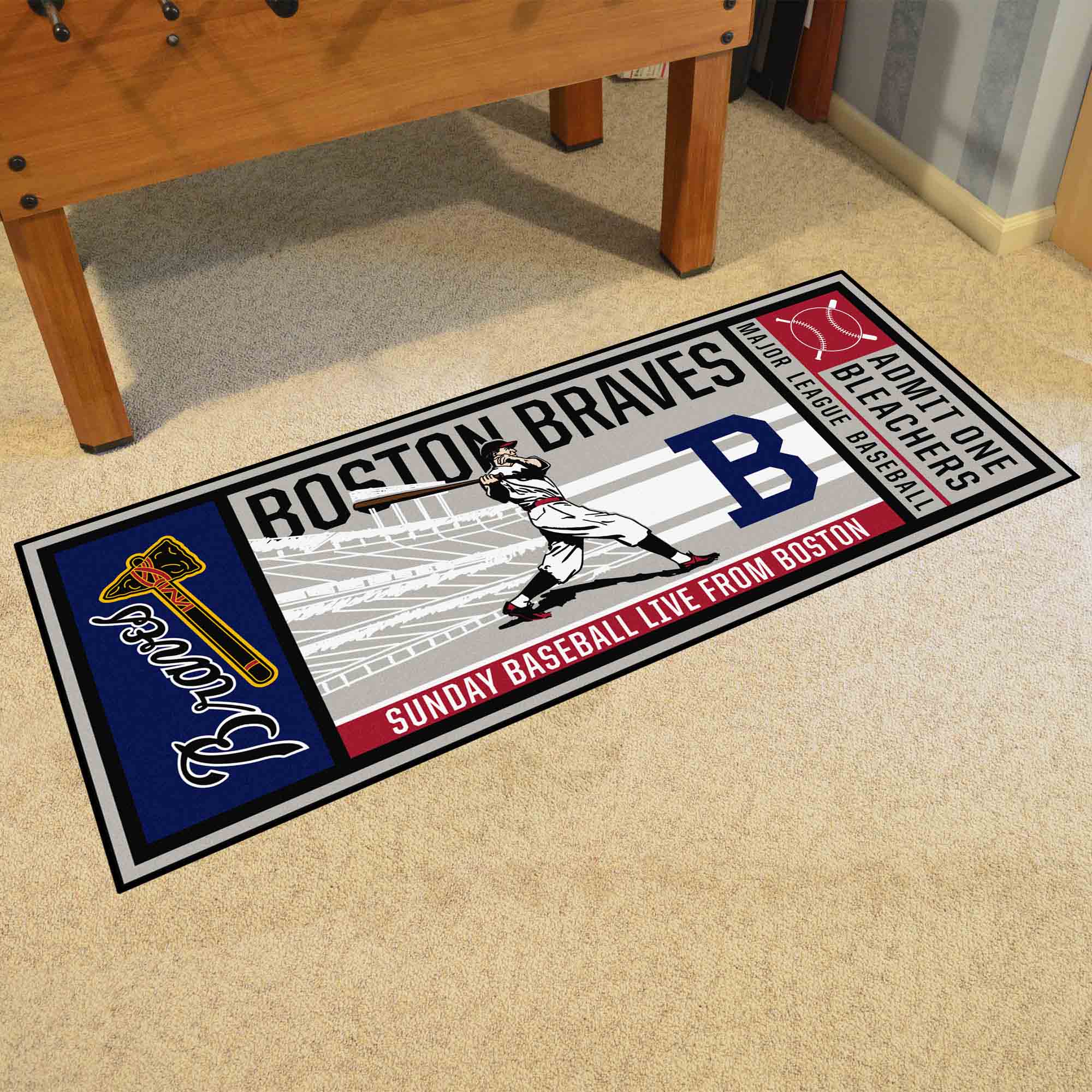 Boston Braves Ticket Runner Rug - 30in. x 72in.