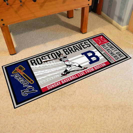 Boston Braves Ticket Runner Rug - 30in. x 72in. - Boston Braves