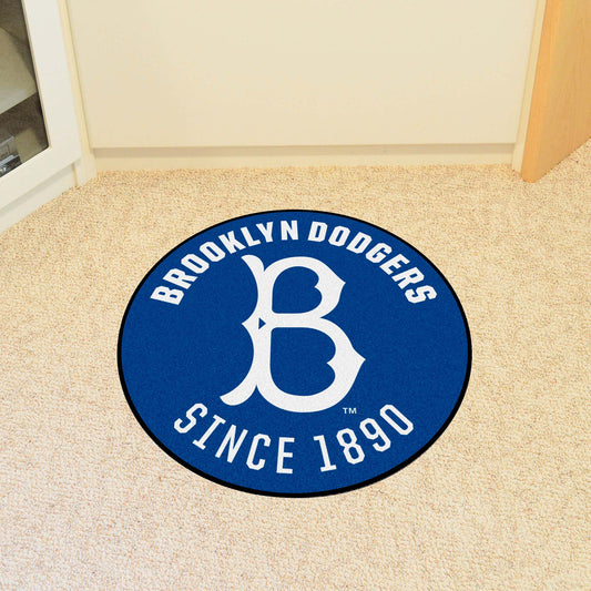 Brooklyn Dodgers Roundel Rug - 27in. Diameter 1949 Retro Logo