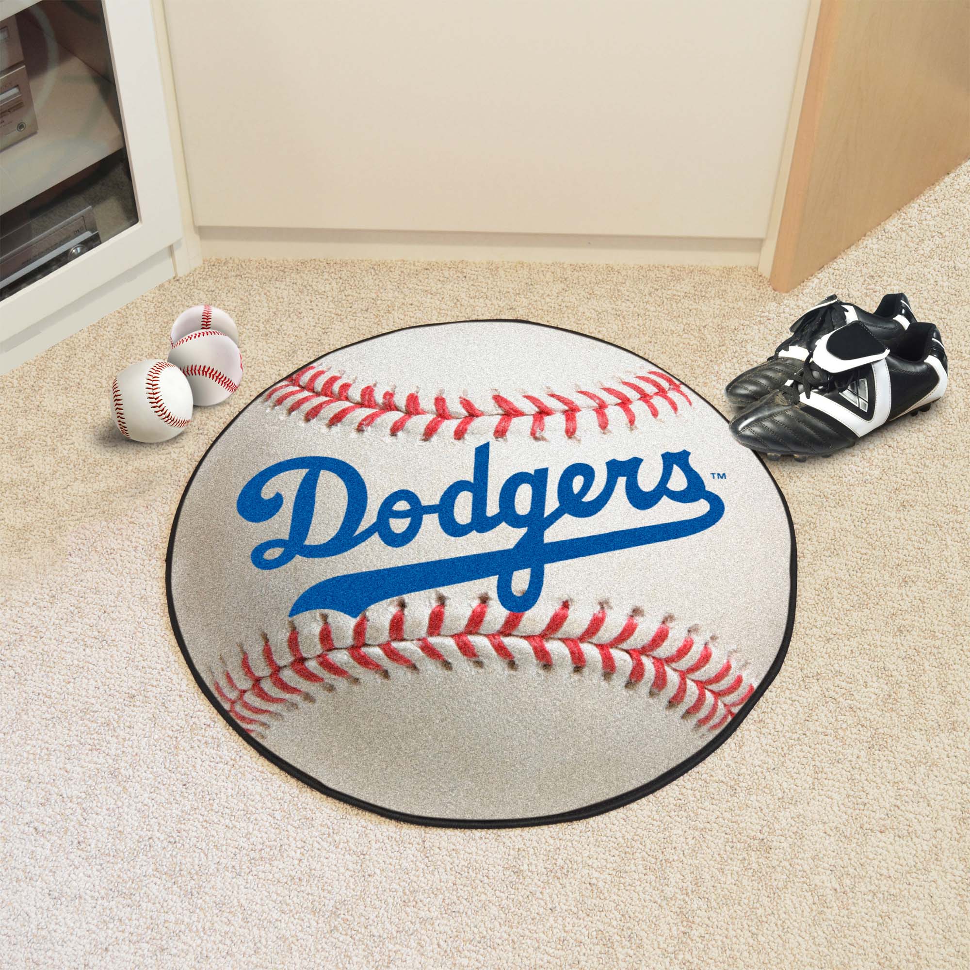 Brooklyn Dodgers Baseball Rug - 27in. Diameter 1949 Retro Logo