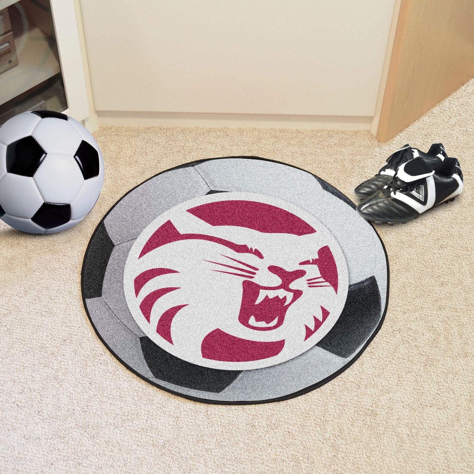 Cal State - Chico Wildcats Soccer Ball Rug - 27in. Diameter - Cal State - Chico