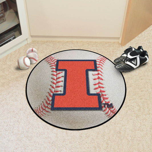 Illinois Illini Baseball Rug - 27in. Diameter