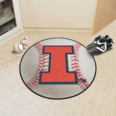 Illinois Illini Baseball Rug - 27in. Diameter