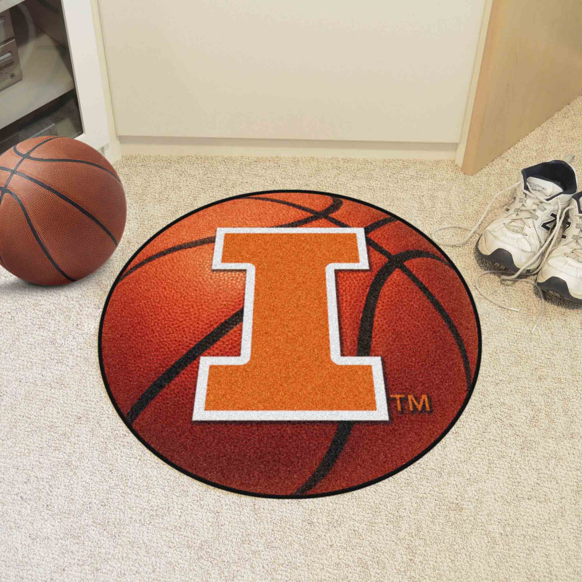 Illinois Illini Basketball Rug - 27in. Diameter