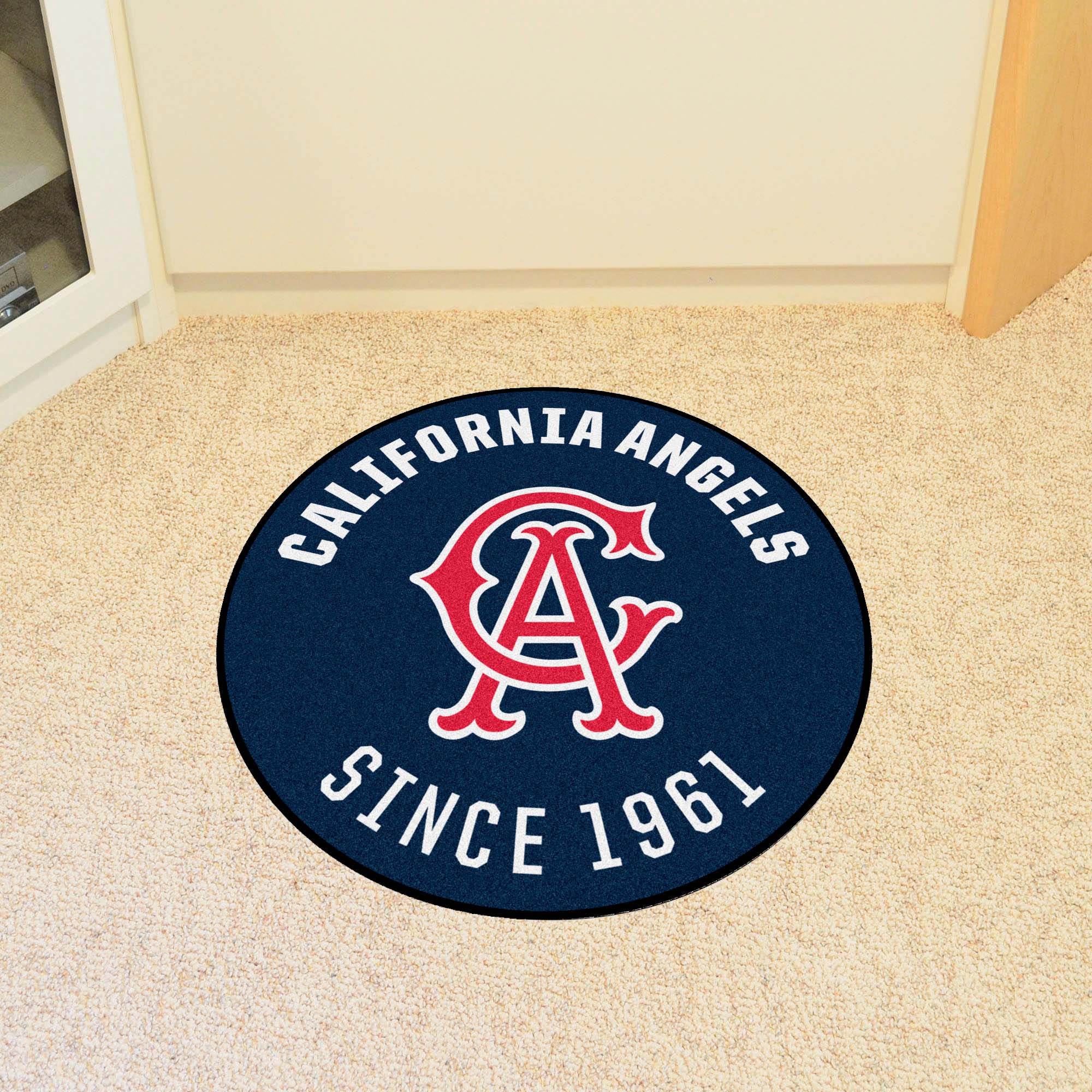 California Angels Roundel Rug - 27in. Diameter 1966 Retro Logo