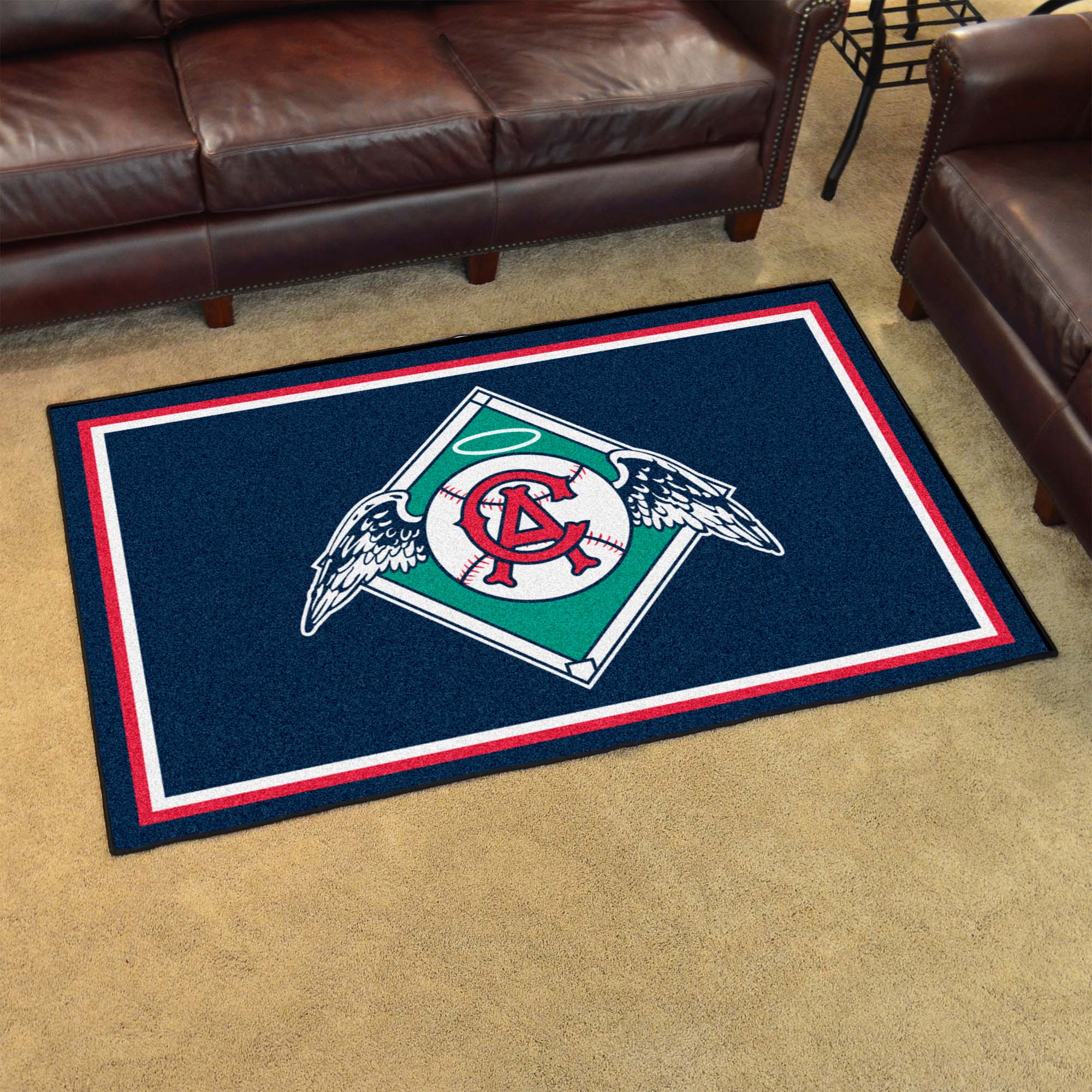 California Angels 4ft. x 6ft. Plush Area Rug 1966 Retro Logo