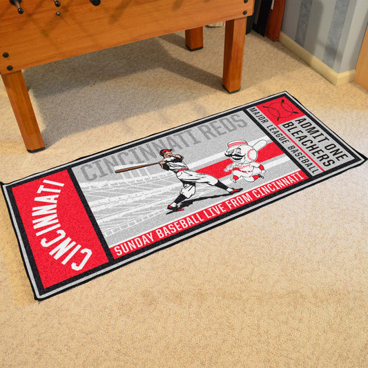 Cincinnati Reds Ticket Runner Rug - 30in. x 72in. - Cincinnati Reds