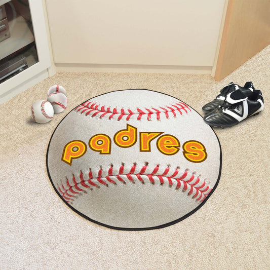 San Diego Padres Baseball Rug - 27in. Diameter1969