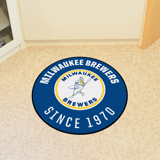 Milwaukee Brewers Roundel Rug - 27in. Diameter1970