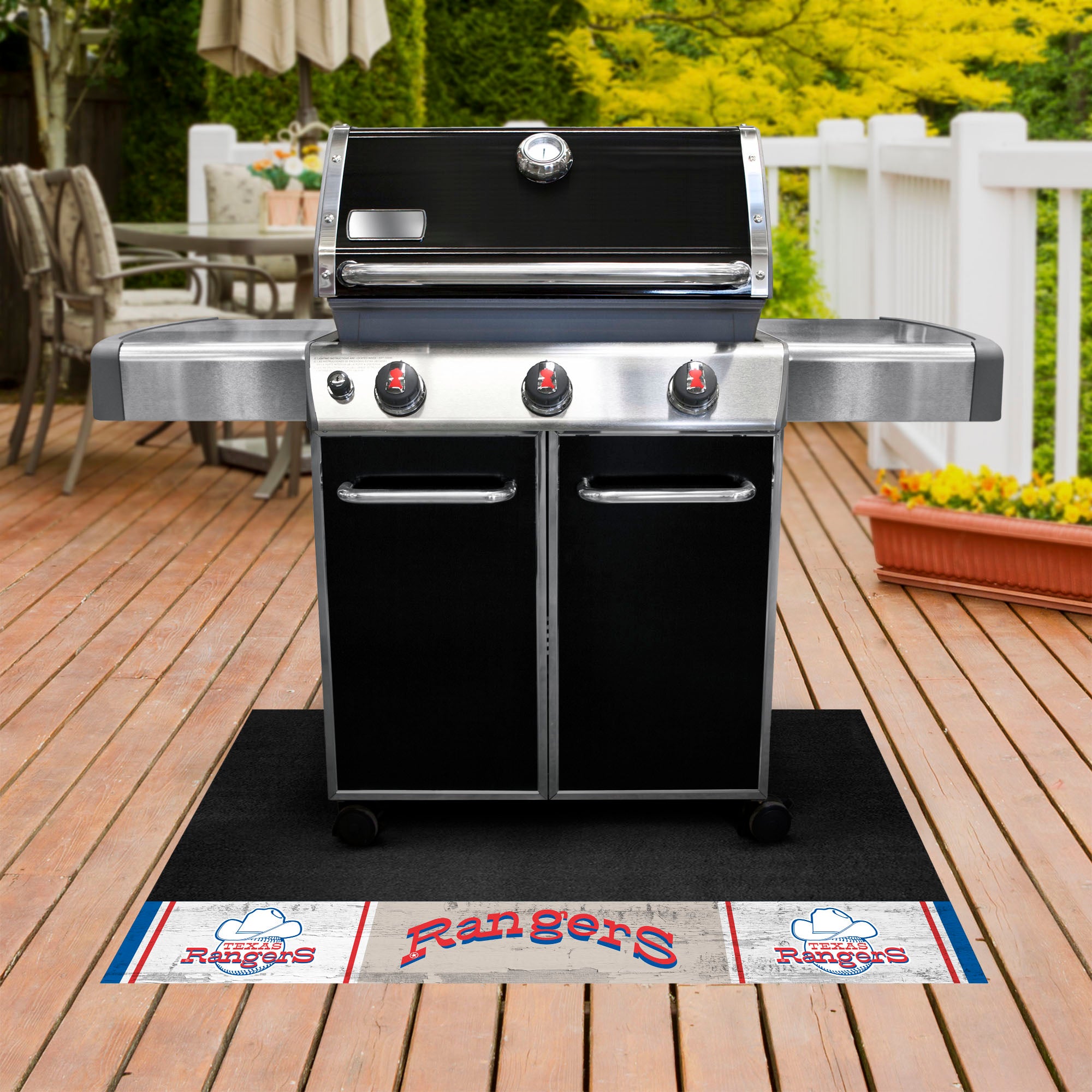 Texas Rangers Vinyl Grill Mat - 26in. x 42in.