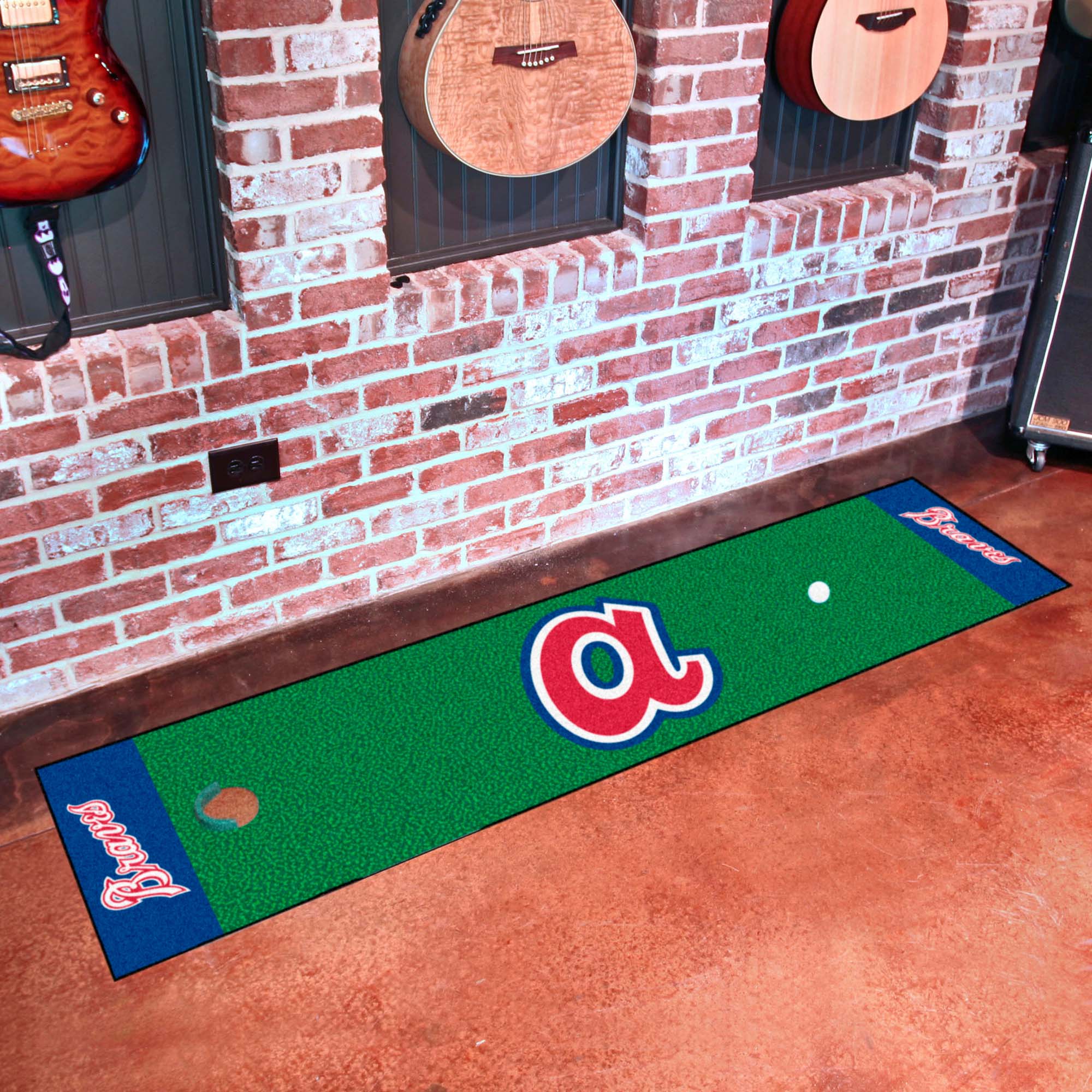 Atlanta Braves Putting Green Mat - 1.5ft. x 6ft. 1974 Retro Logo - Atlanta Braves