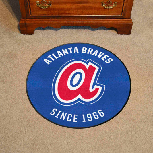 Atlanta Braves Roundel Rug - 27in. Diameter 1974 Retro Logo