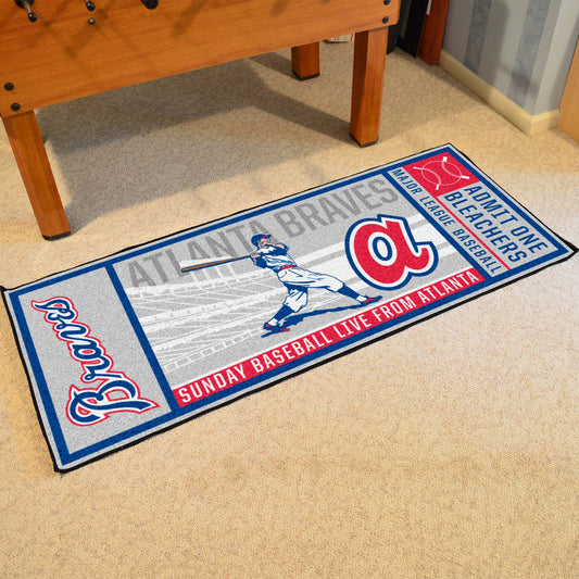 Atlanta Braves Ticket Runner Rug - 30in. x 72in. - Atlanta Braves