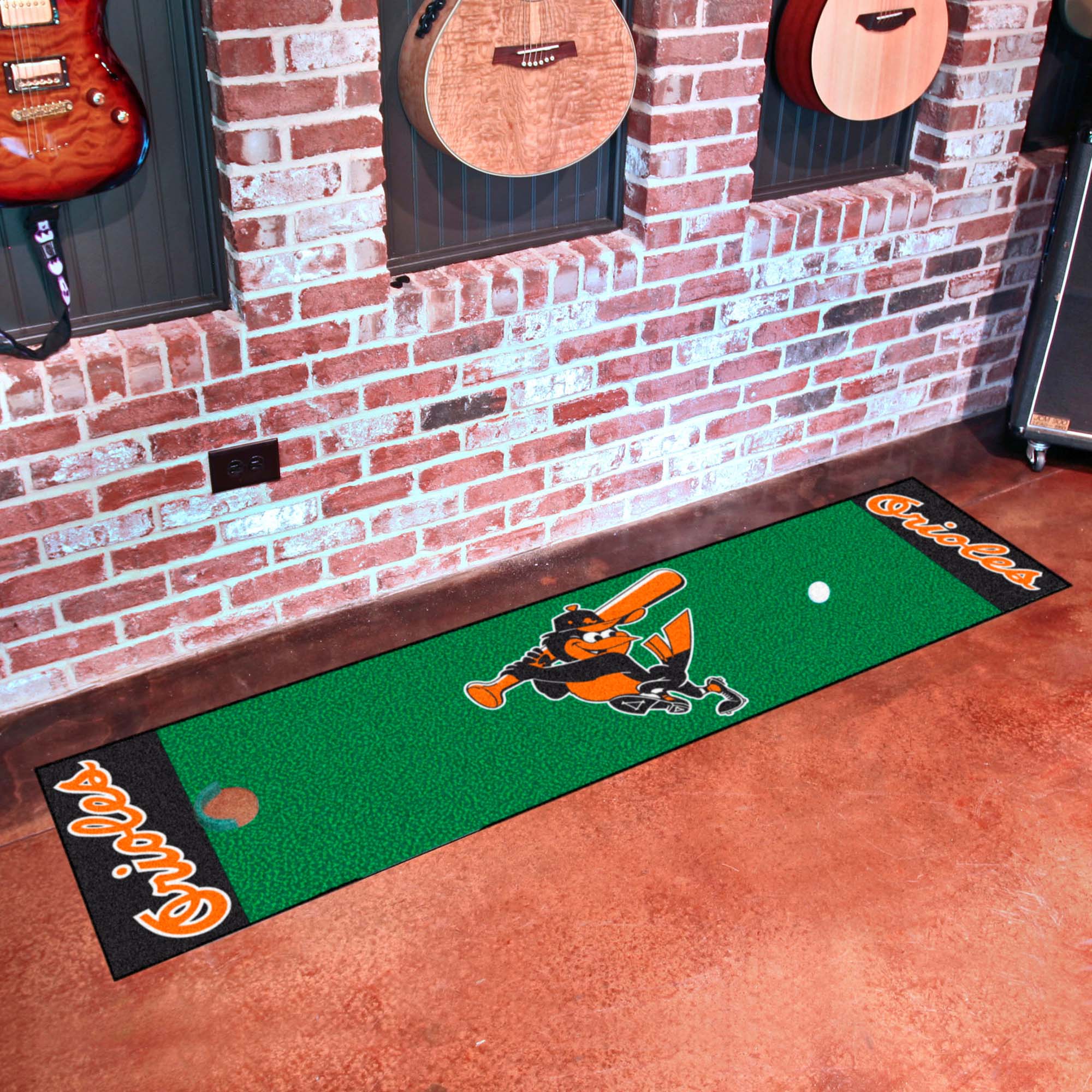 Baltimore Orioles Putting Green Mat - 1.5ft. x 6ft. 1975 Retro Logo - Baltimore Orioles