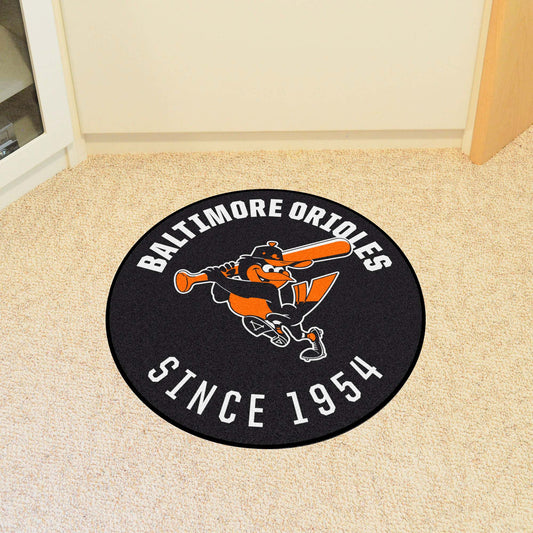 Baltimore Orioles Roundel Rug - 27in. Diameter 1975 Retro Logo - Baltimore Orioles