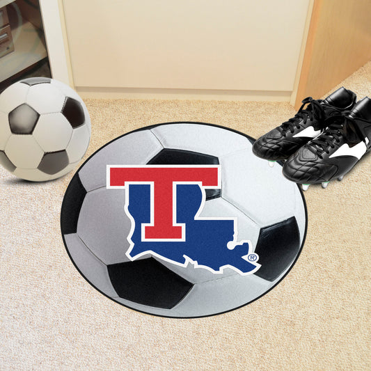 Louisiana Tech Bulldogs Soccer Ball Rug - 27in. Diameter