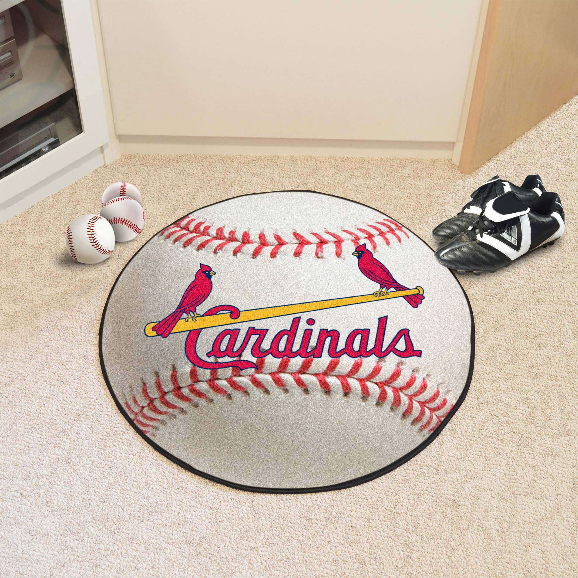 St. Louis Cardinals Baseball Rug - 27in. Diameter